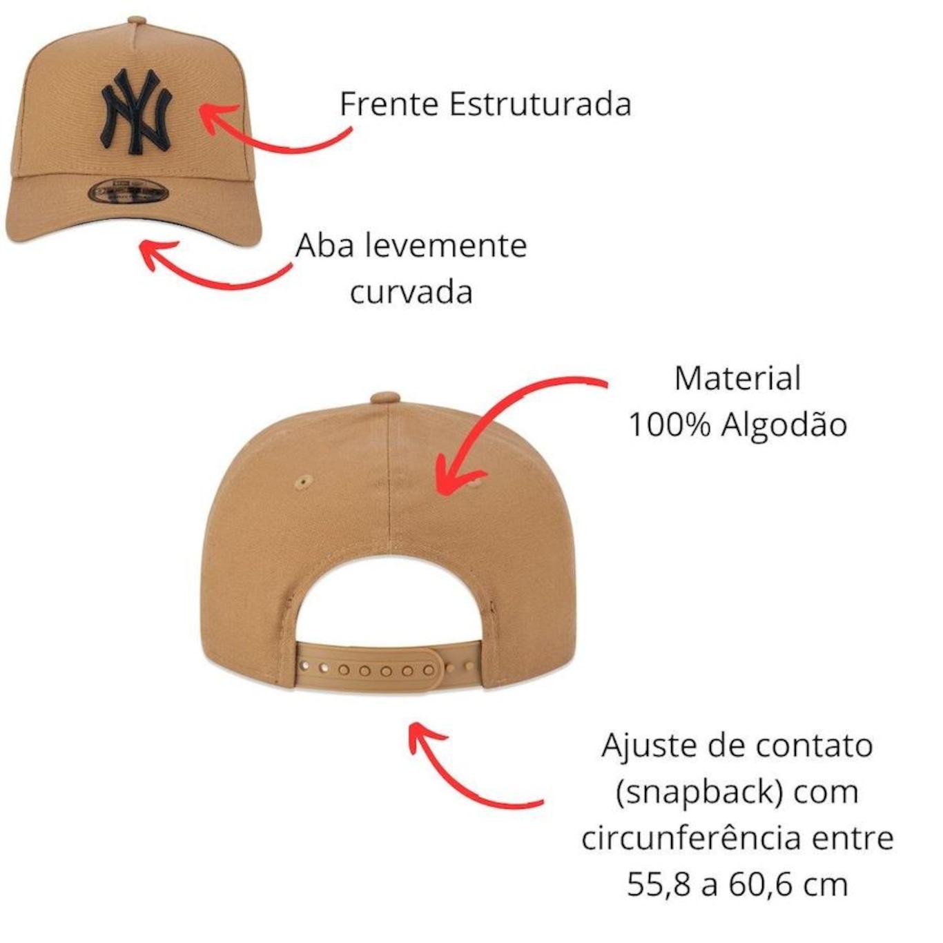 Boné Aba Curva New Era 9Forty A-Frame Mlb Ny Yankees Ajustável - Snapback - Adulto - Foto 2