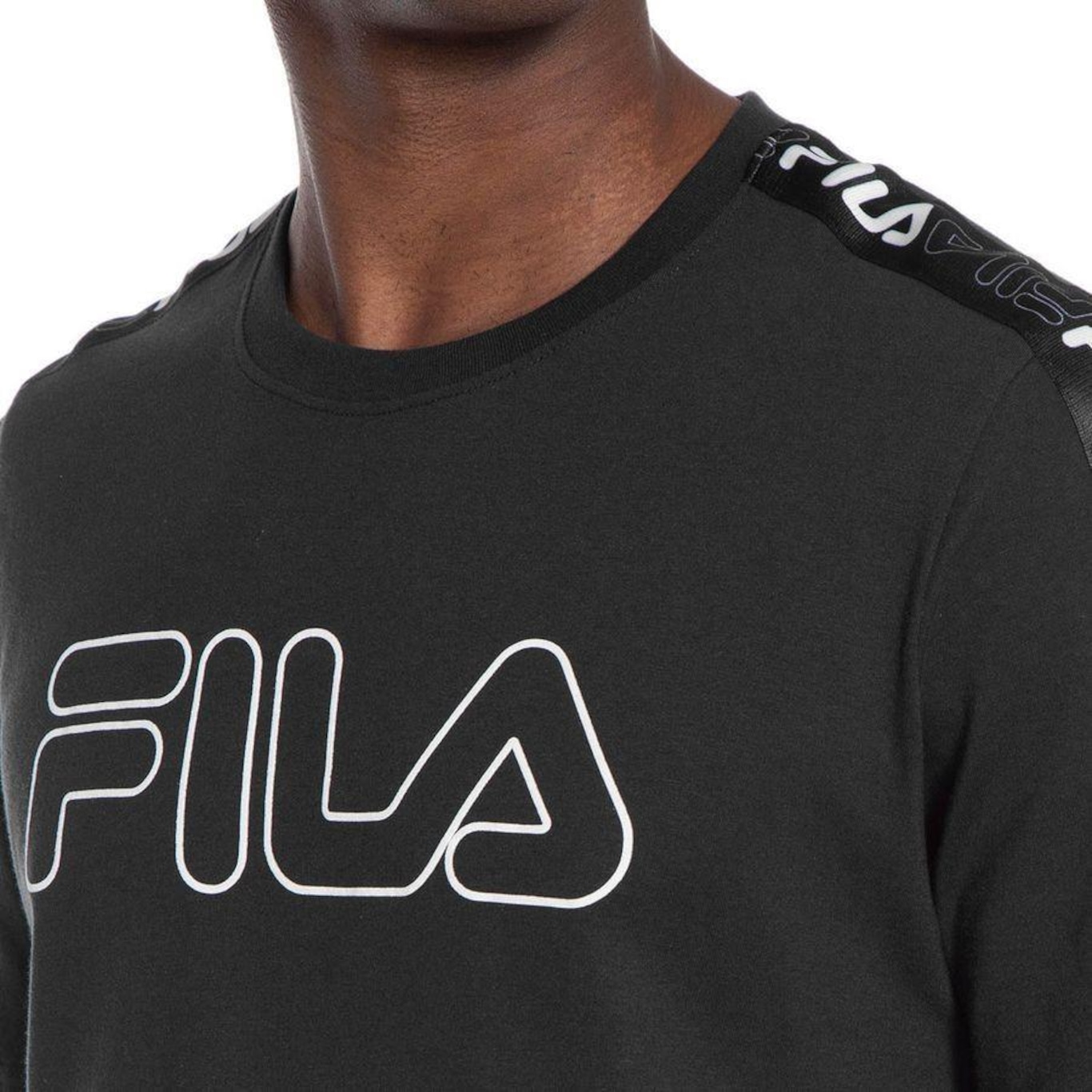 Camiseta Fila Letter Tape Outline - Masculina - Foto 3