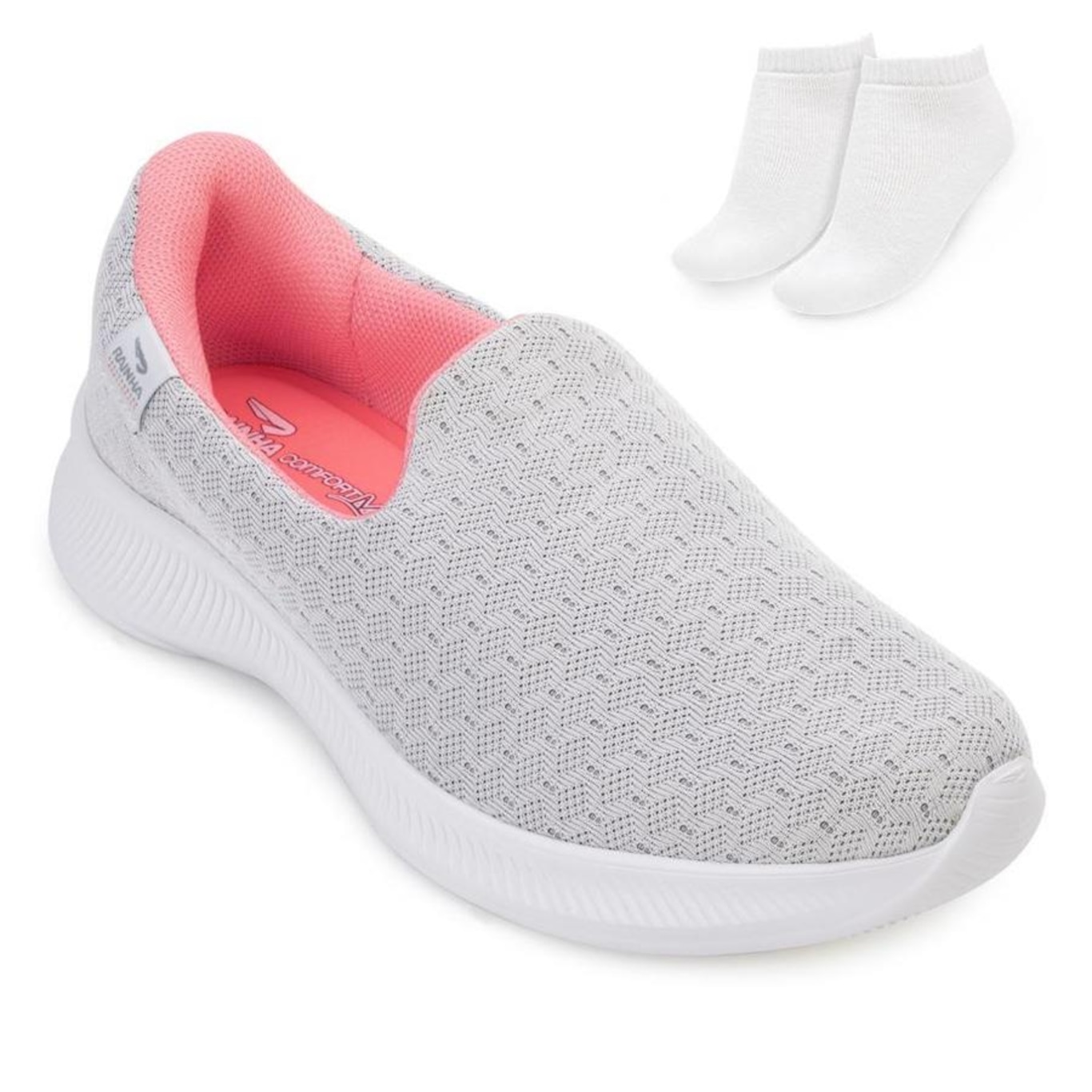 Kit Tênis Slip On Rainha Iii + Meia - Feminino - Foto 1