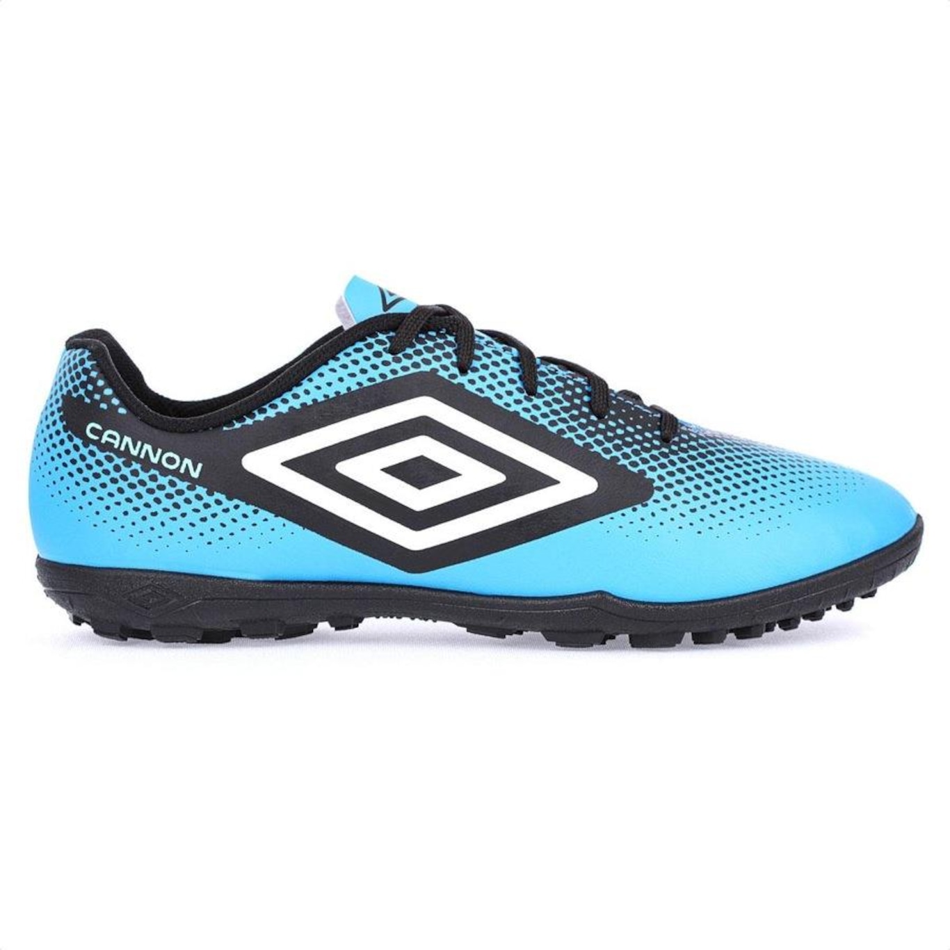 Chuteira Umbro Society Cannon Azul Preto E Branco - Masculino - Foto 1