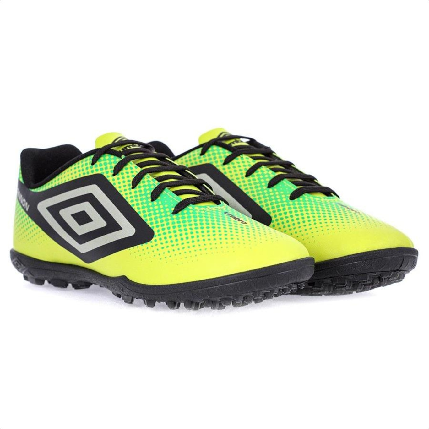 Chuteira Umbro Society Cannon Verde Preto E Prata - Masculina - Foto 3