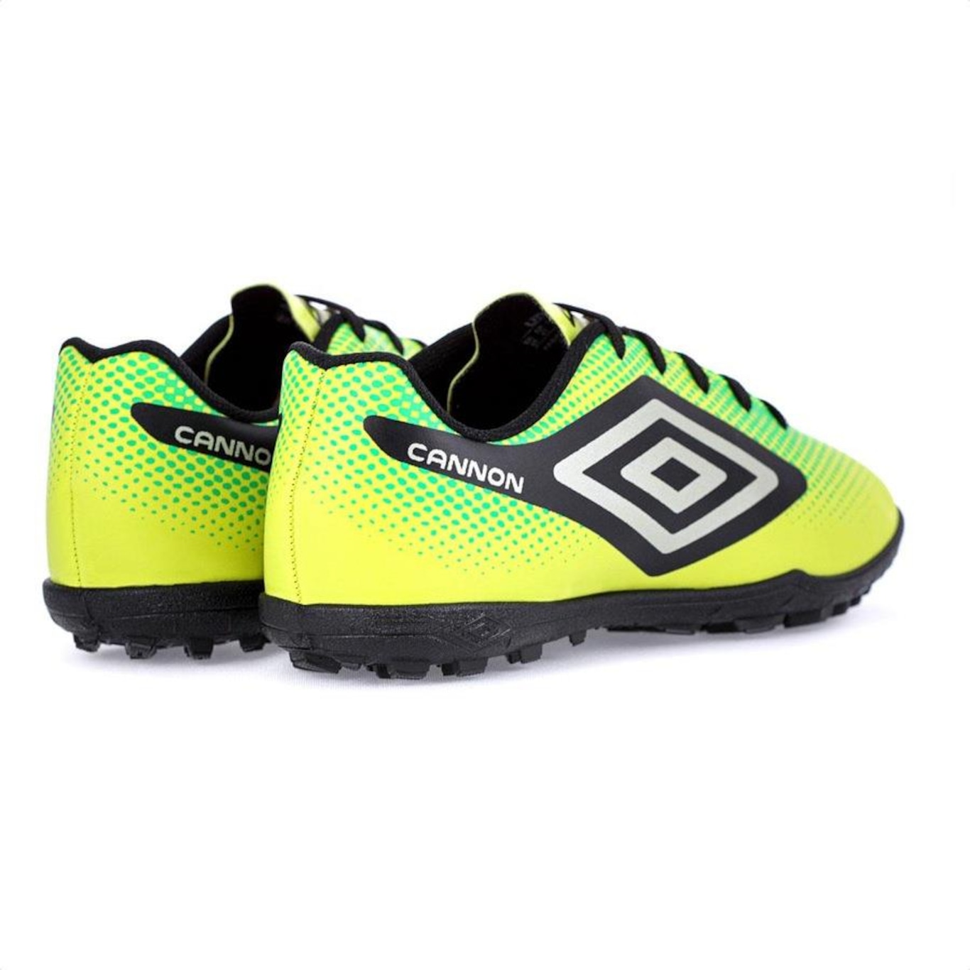 Chuteira Umbro Society Cannon Verde Preto E Prata - Masculina - Foto 4