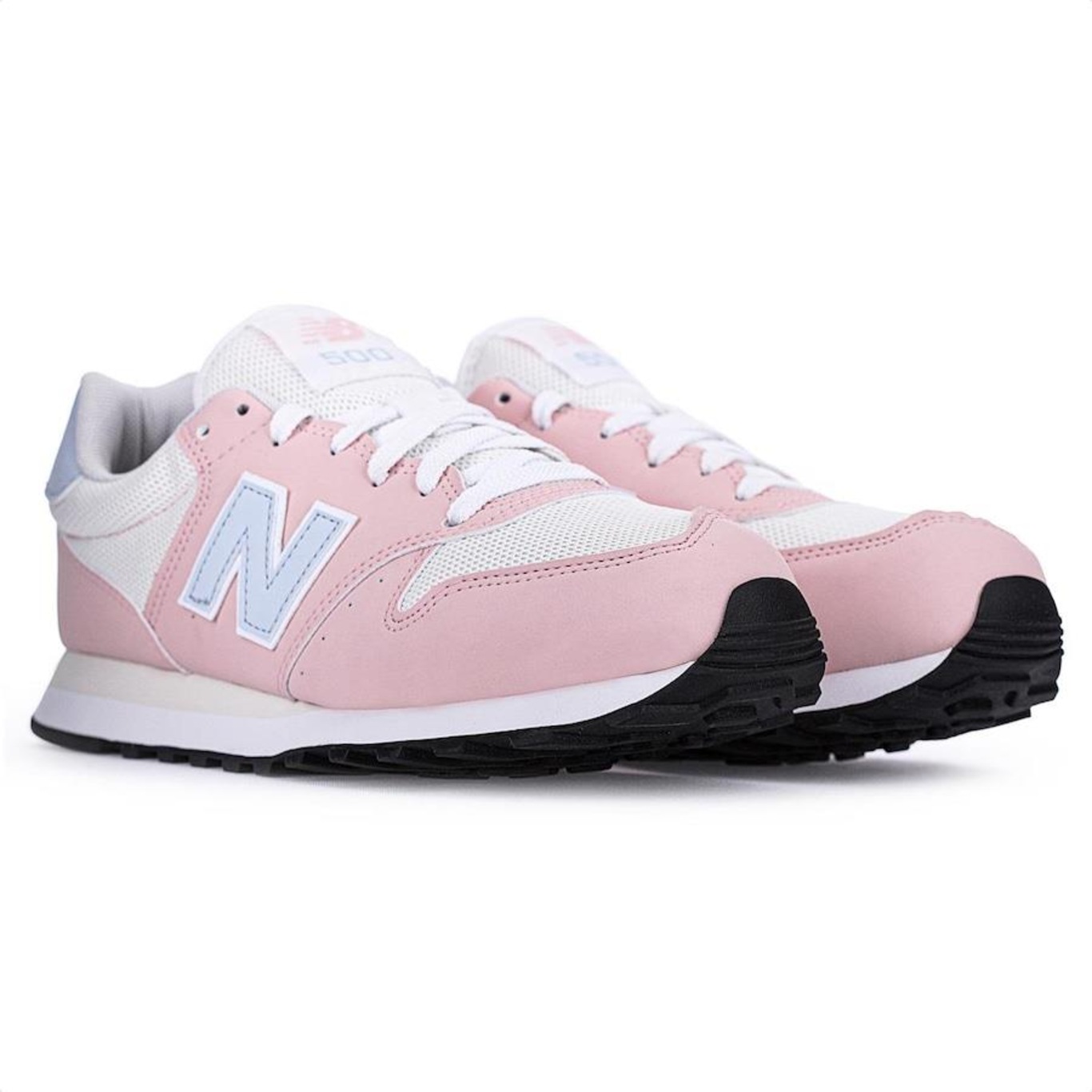 Tenis New Balance 500V2 Rosa E Azul Feminino em Promocao Centauro