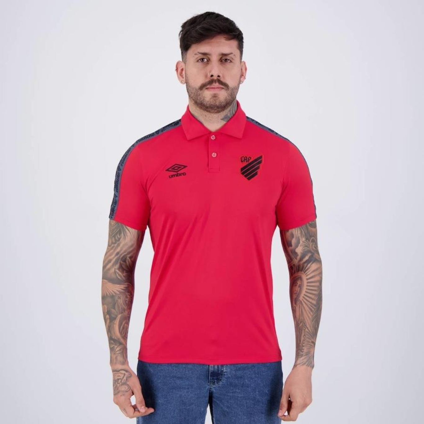 Camisa Polo Umbro Athletico Paranaense Viagem 2022 - Masculina - Foto 1