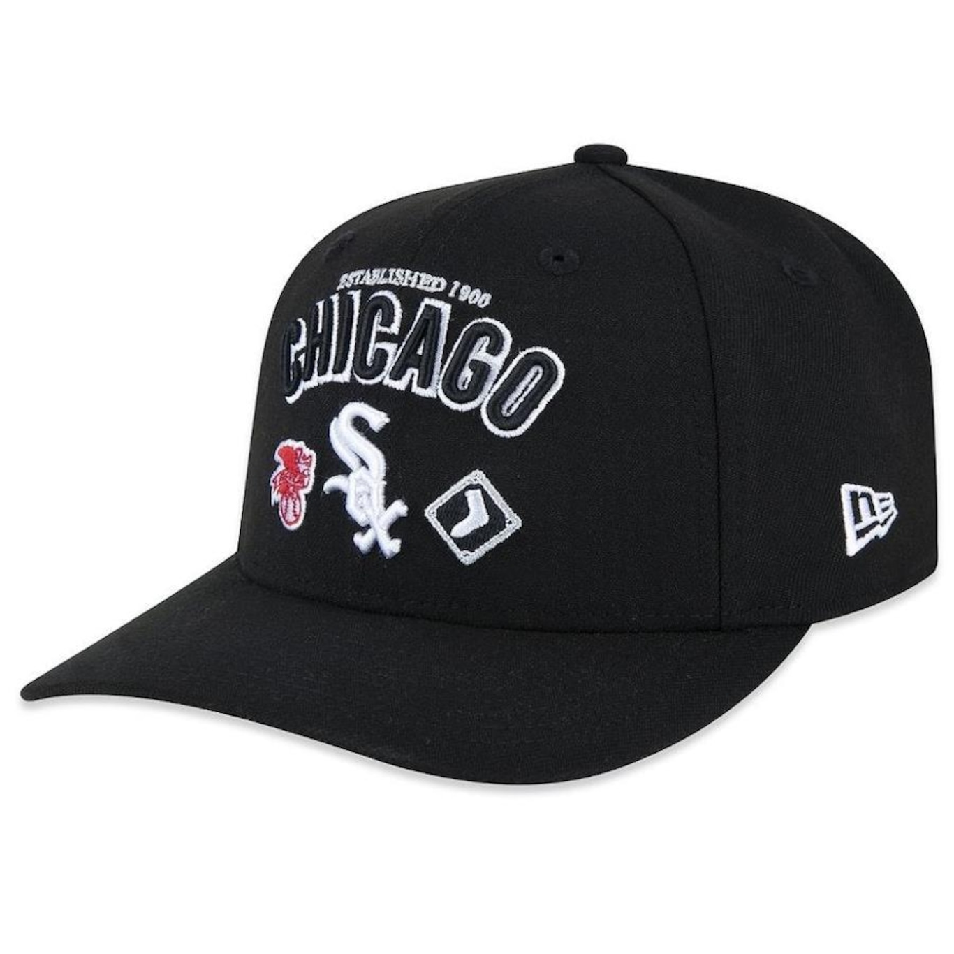 Boné Aba Curva New Era 950 Chicago White Sox Sport Stretch - Snapback - Adulto - Foto 1