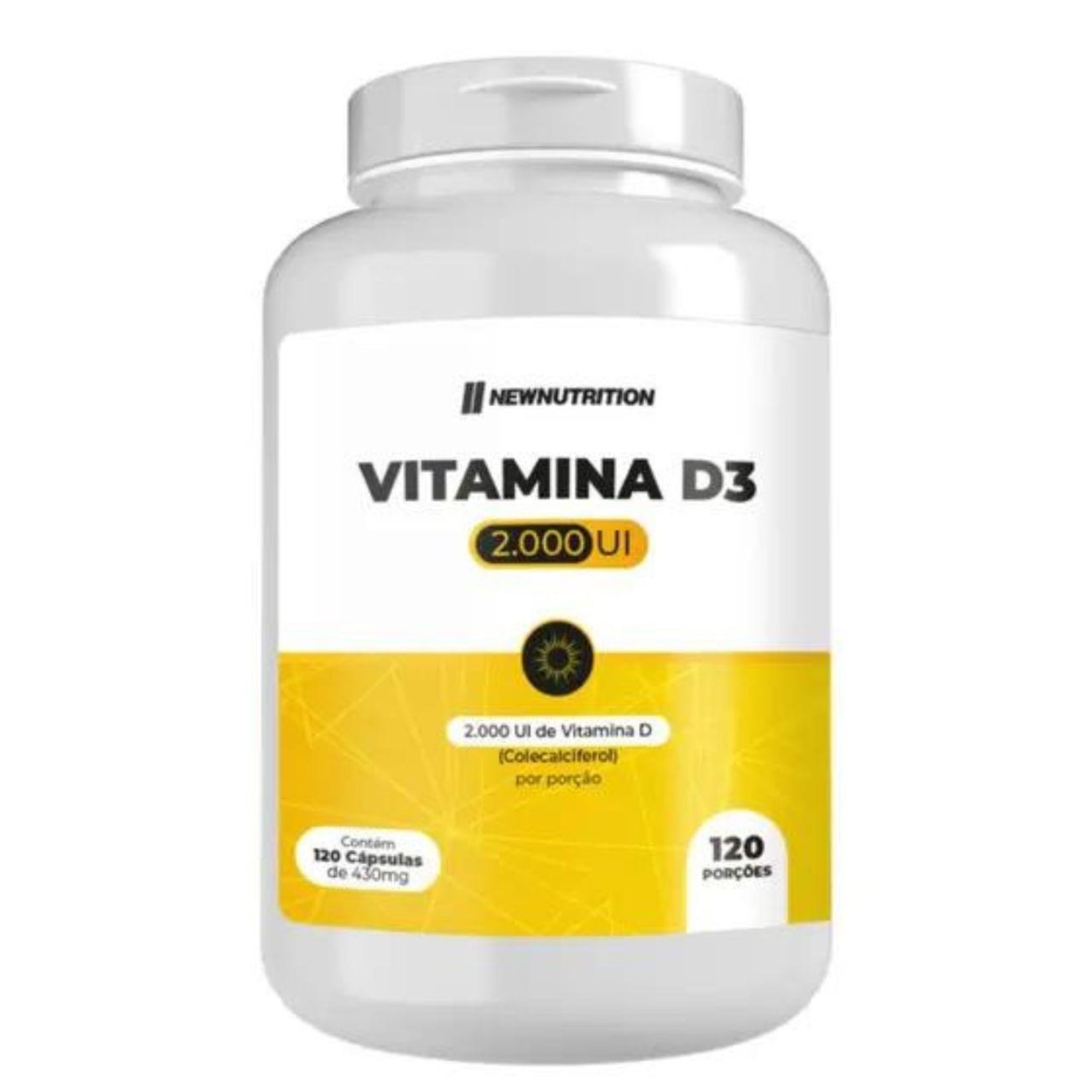 Vitamina D3 2.000Ui 120 Cápsulas - Newnutrition - Foto 1