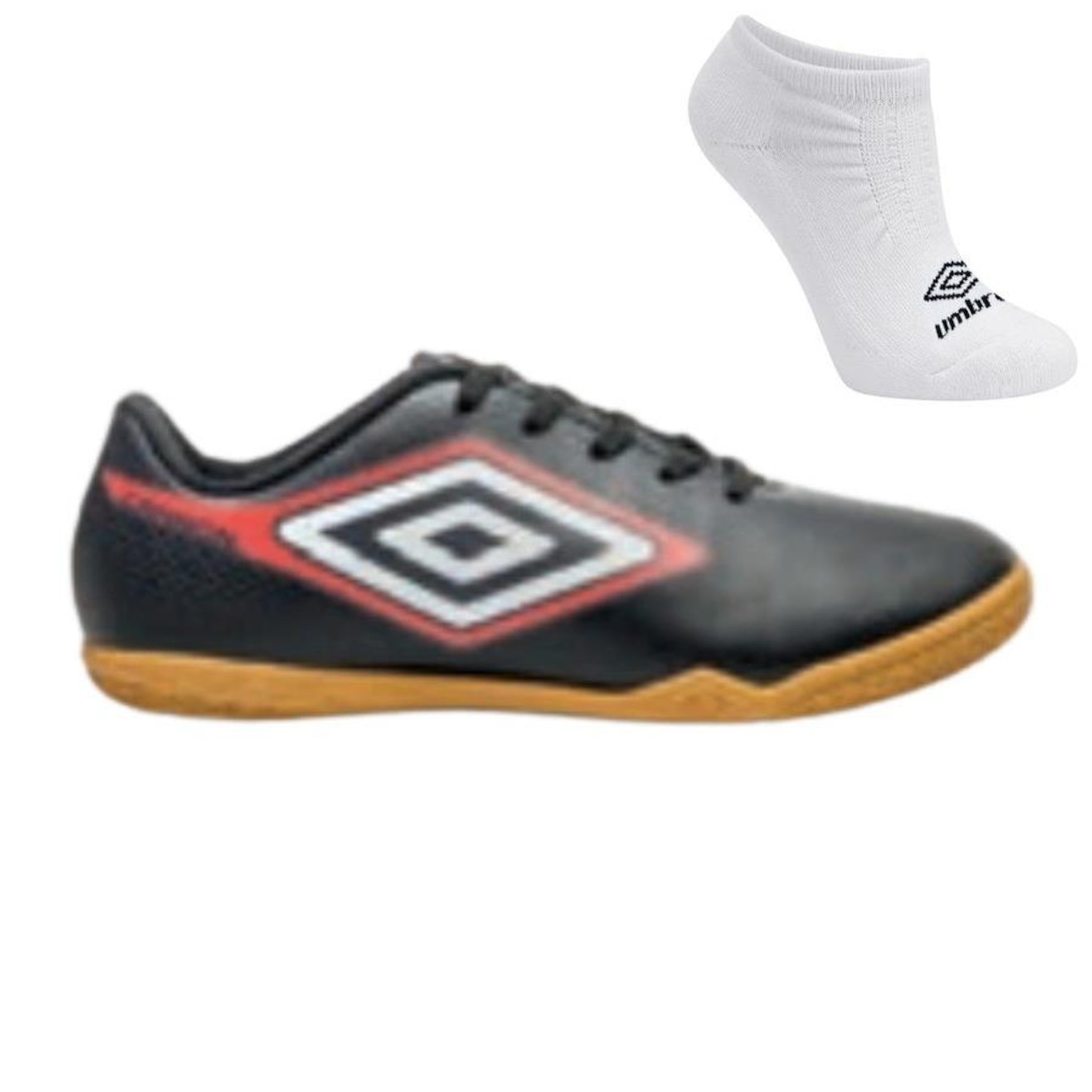 Kit Chuteira Futsal Umbro Cannon Jr e Meia - Infantil - Foto 1