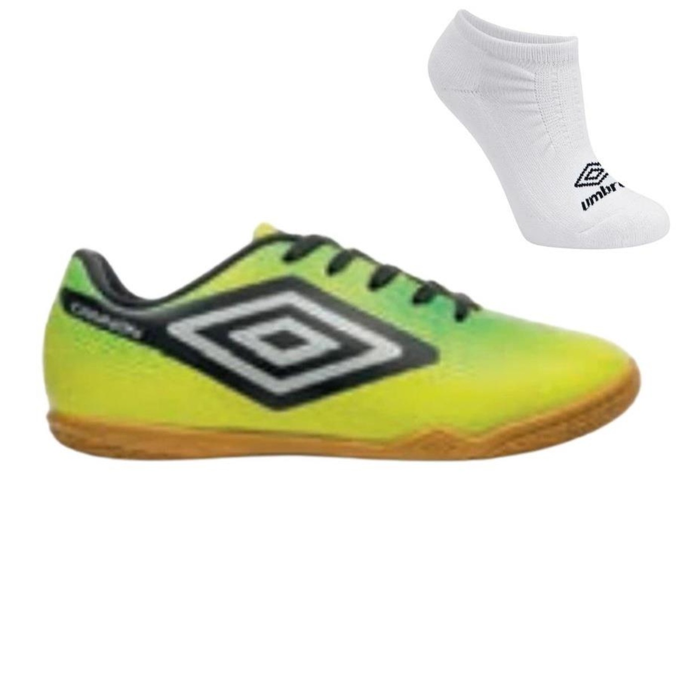 Kit Chuteira Futsal Umbro Cannon Jr e Meia - Infantil - Foto 1