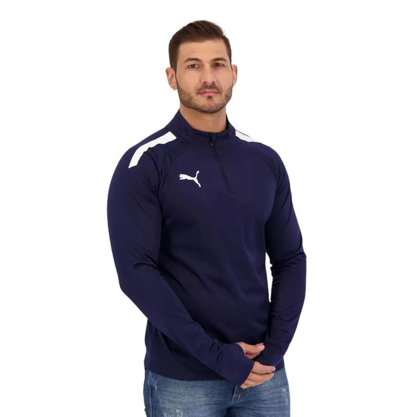 Blusão Puma Team Liga 1/4 Zip Top - Masculina - Foto 2