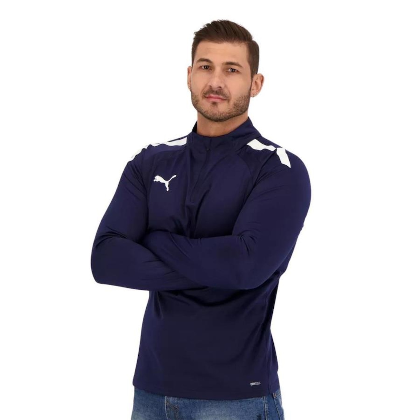 Blusão Puma Team Liga 1/4 Zip Top - Masculina - Foto 4