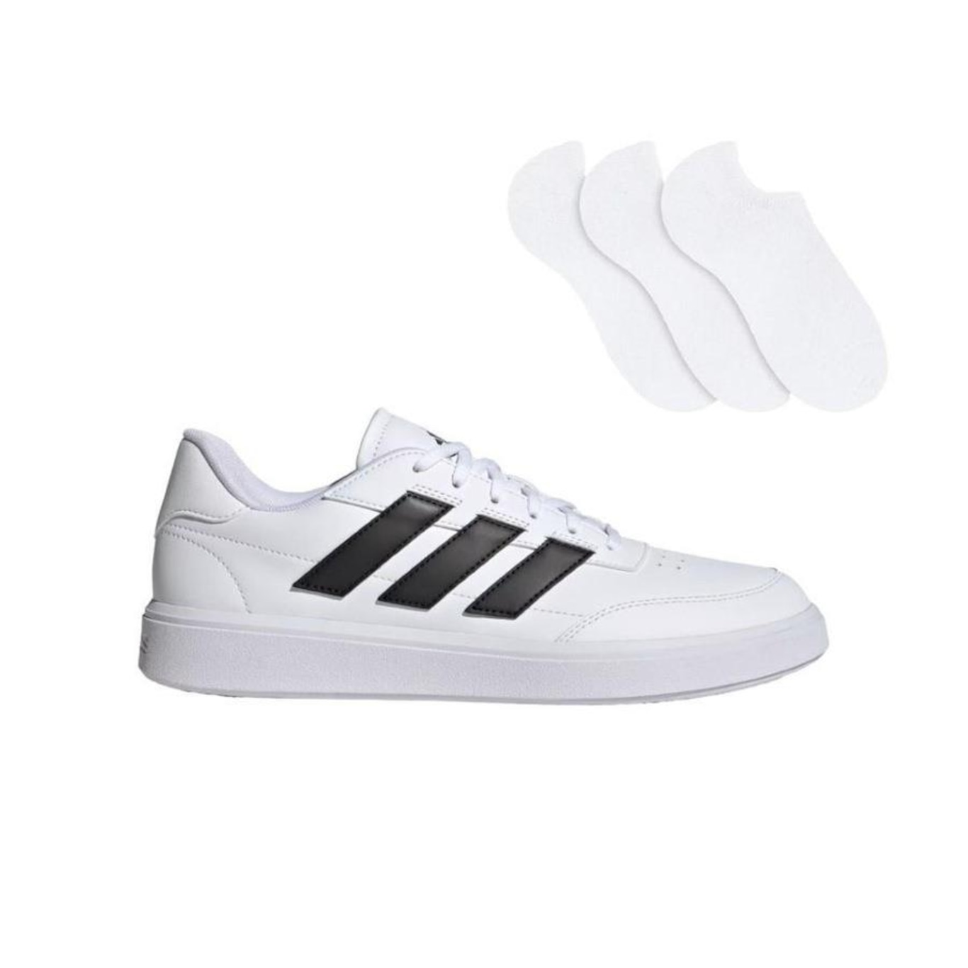 Kit Tênis adidas Courtblock - Unissex + 3 Pares de Meias - Foto 1