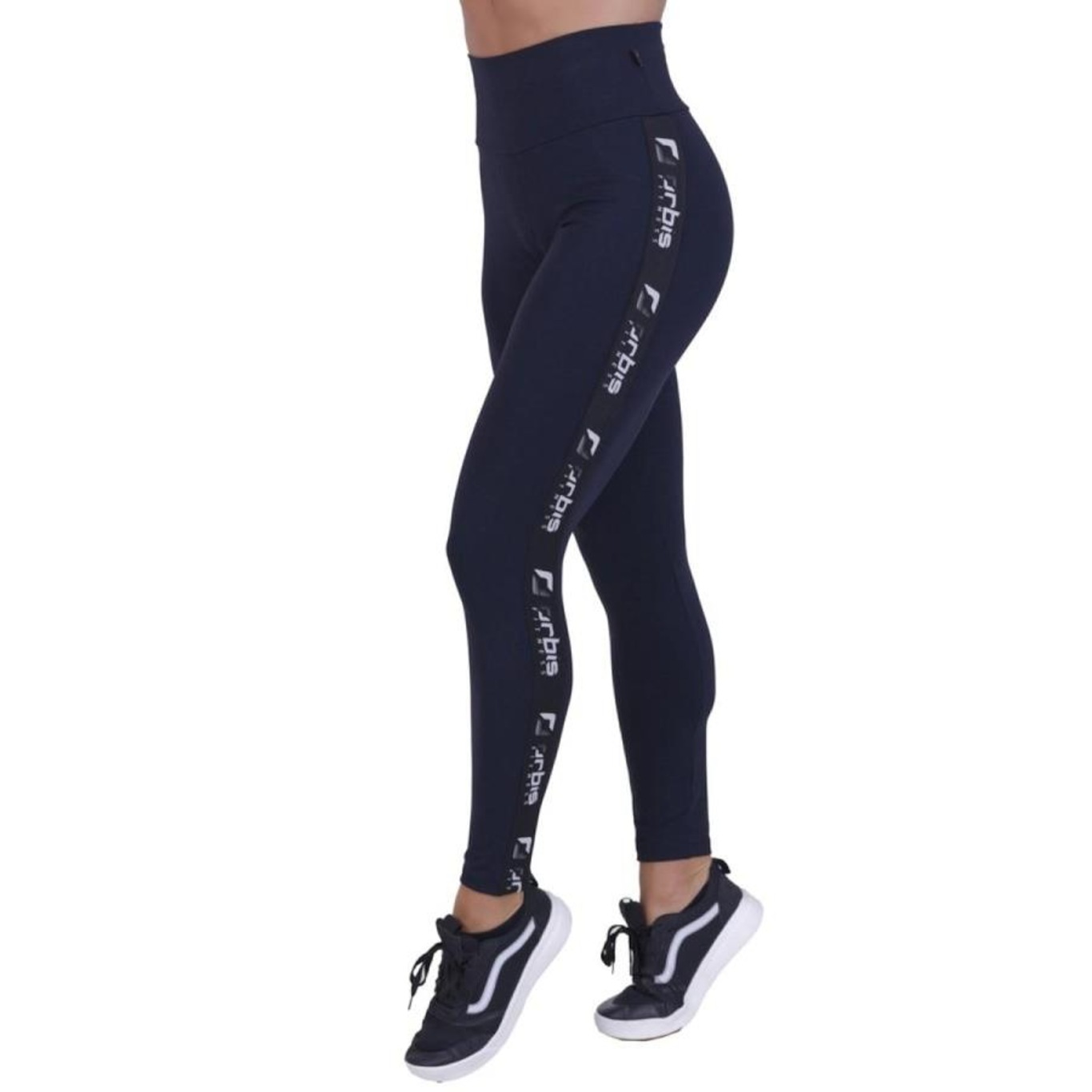 Calça Legging Orbis Fitness Supplex Poliamida Detalhe Lateral - Feminina - Foto 1