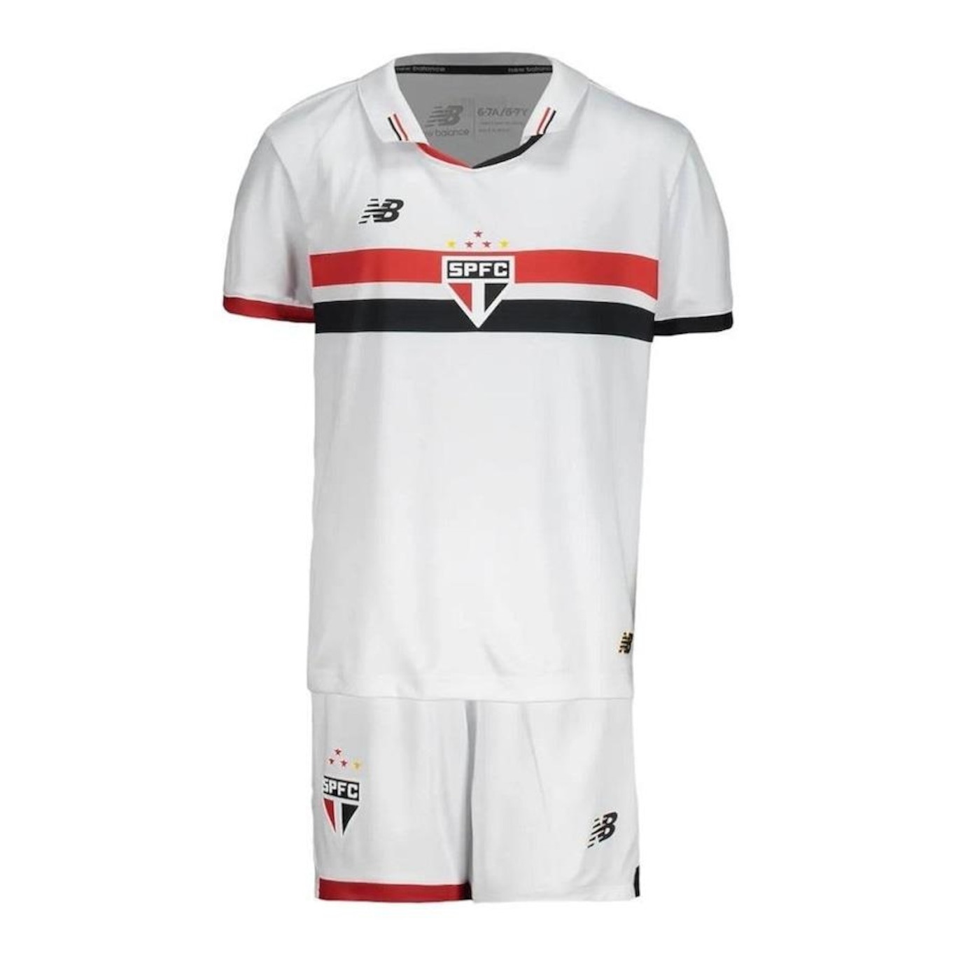 Kit Kit Uniforme de Futebol Baby do São Paulo Home 2024 New Balance - Infantil - Foto 1