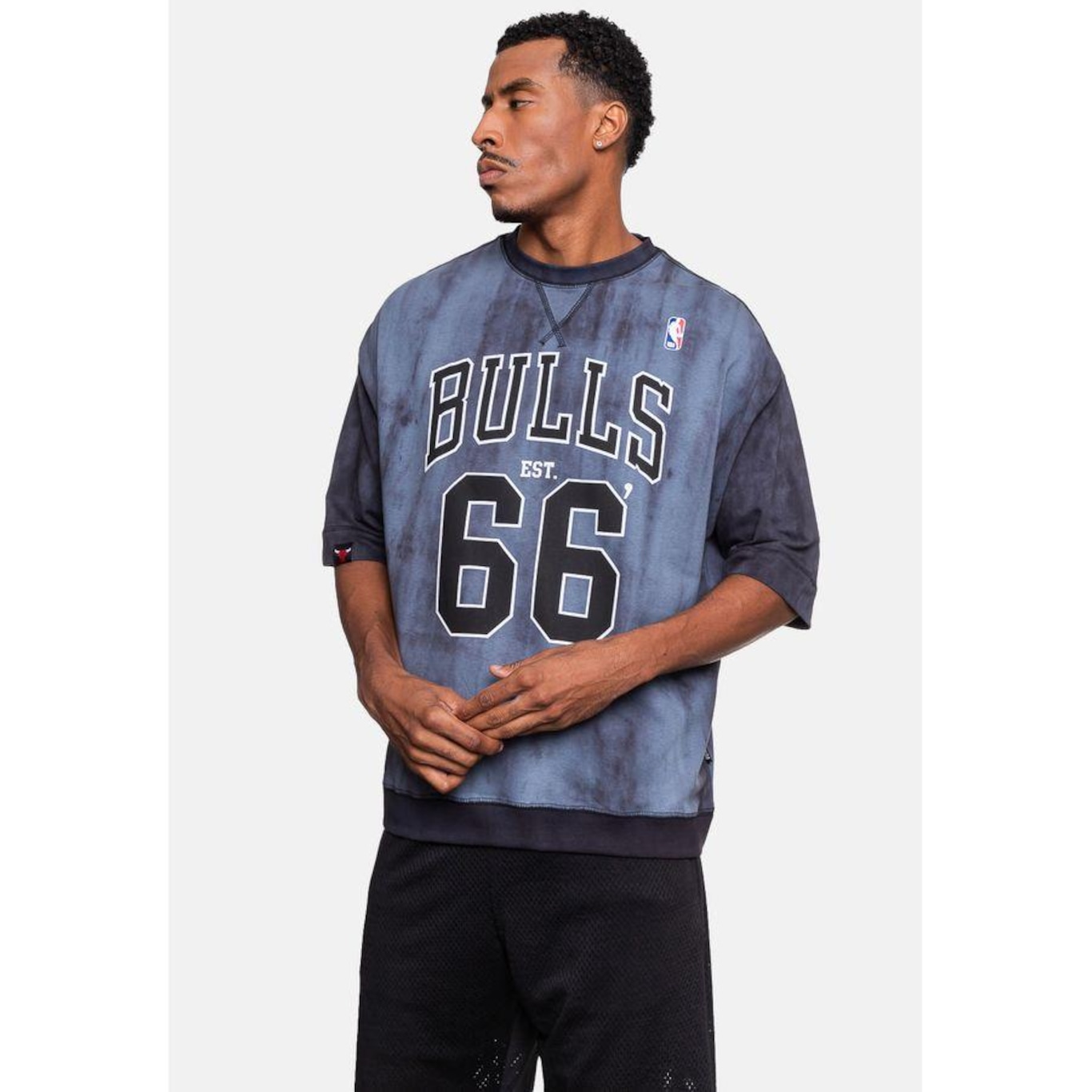 Camiseta Nba Oversized Moletinho Chicago Bulls - Masculina - Foto 3