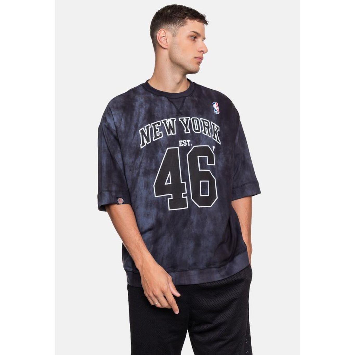 Camiseta Nba Oversized Moletinho New York Knicks - Masculina - Foto 3