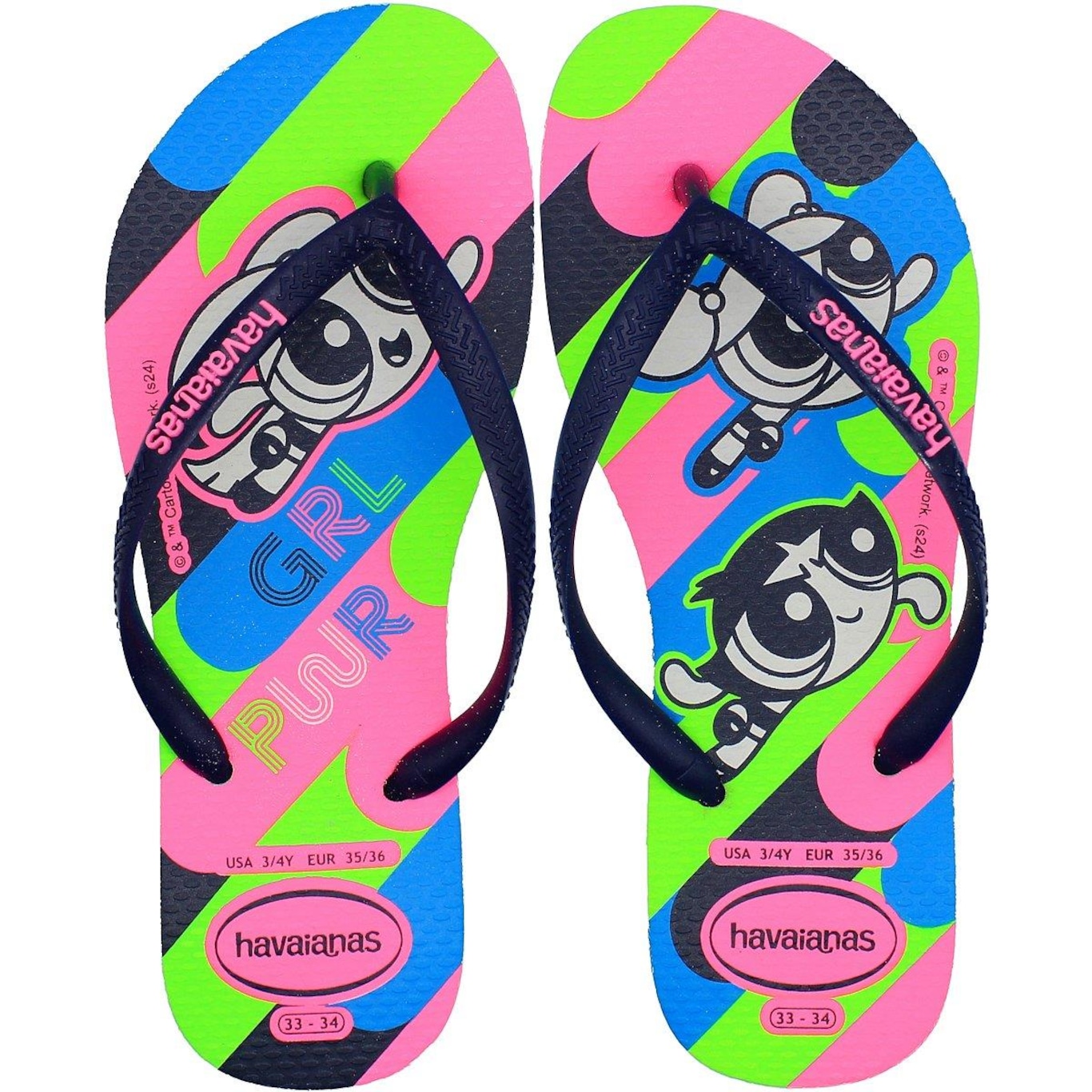 Chinelo Havaianas Slim Powerpuff - Infantil - Foto 1