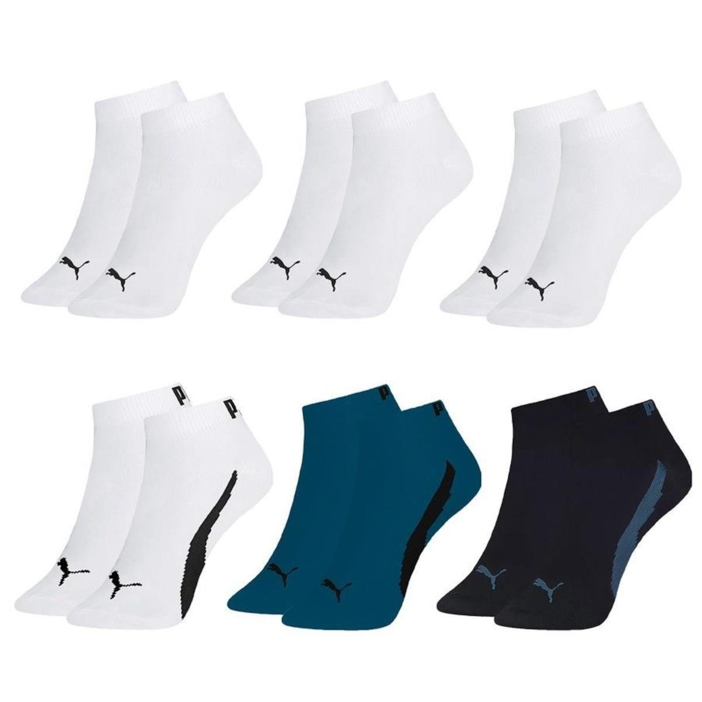 Kit Meia Puma Sapatilha Esportiva - 6 Pares - Masculina - Foto 1