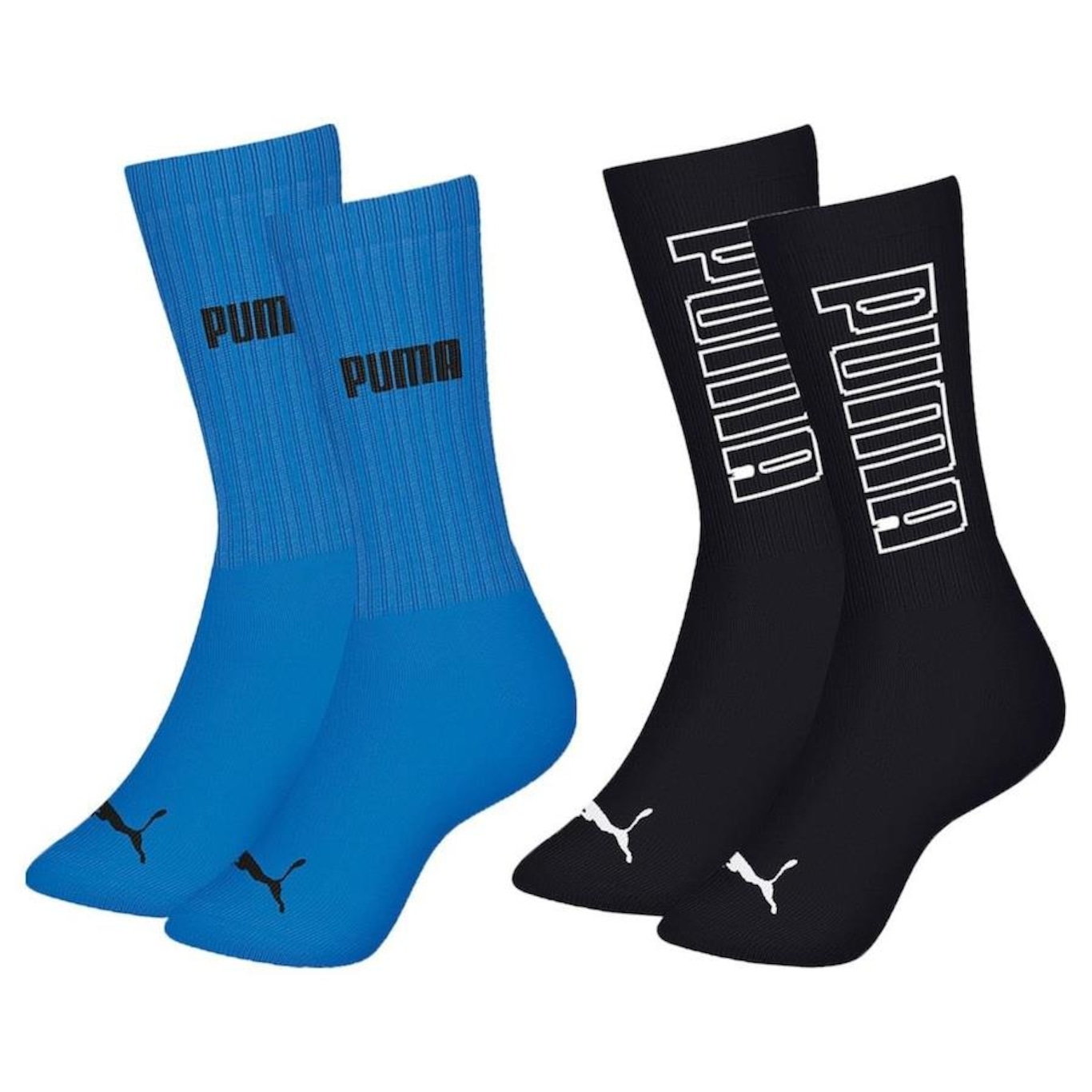 Meia Cano Longo Puma Esportiva - 2 Pares - Masculina - Foto 1