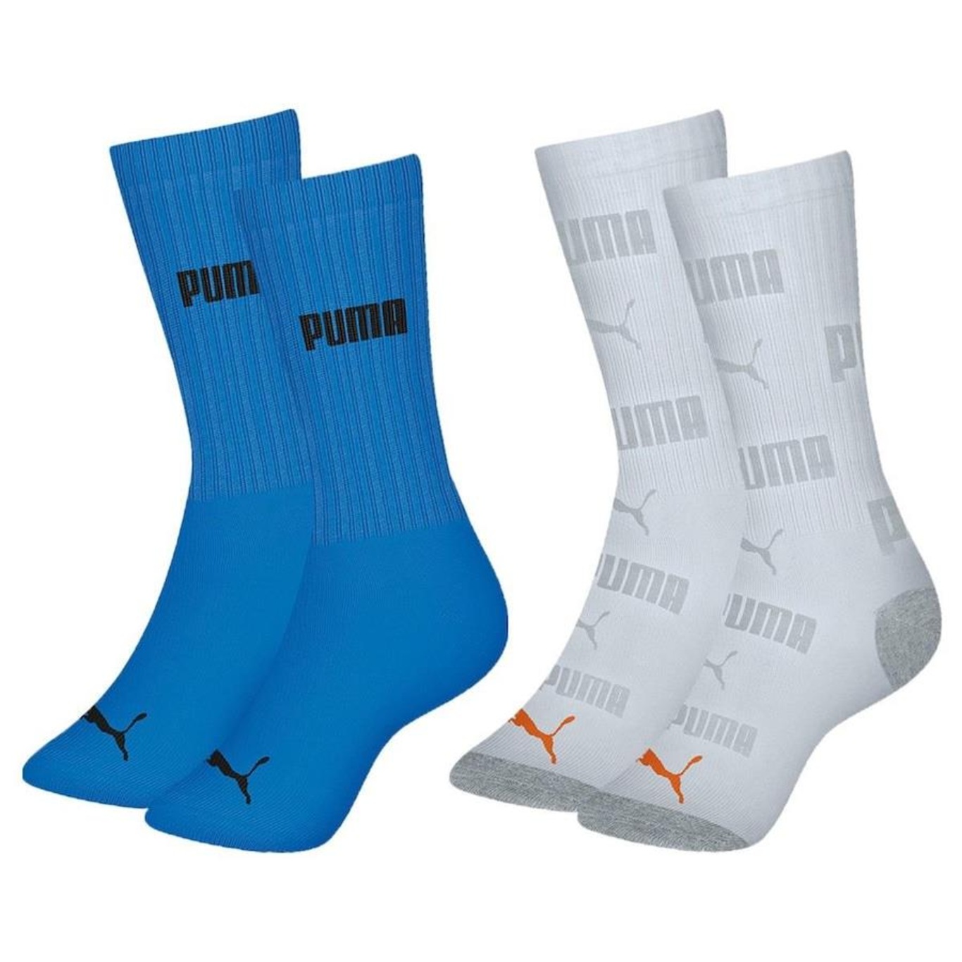 Meia Cano Longo Puma Esportiva - 2 Pares - Masculina - Foto 1