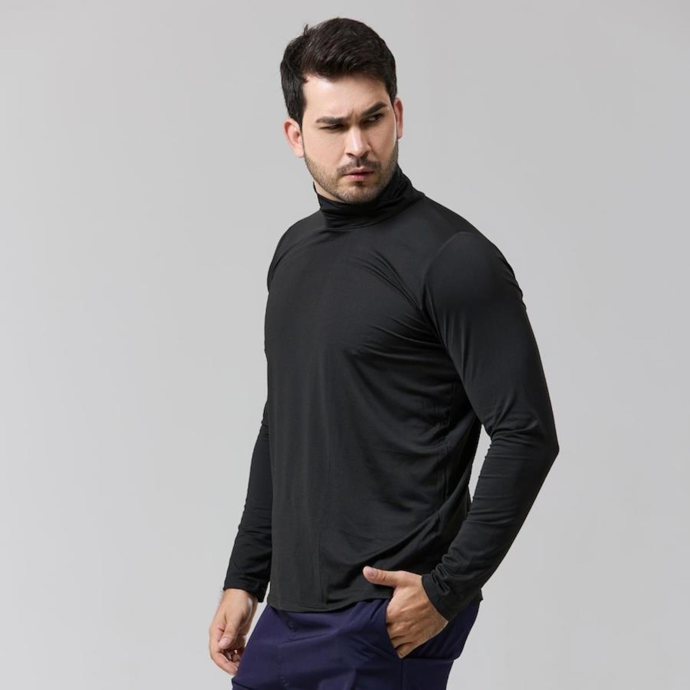 Camisa Térmica Performance Wear Gola Alta Proteção Uv - Masculina - Foto 2