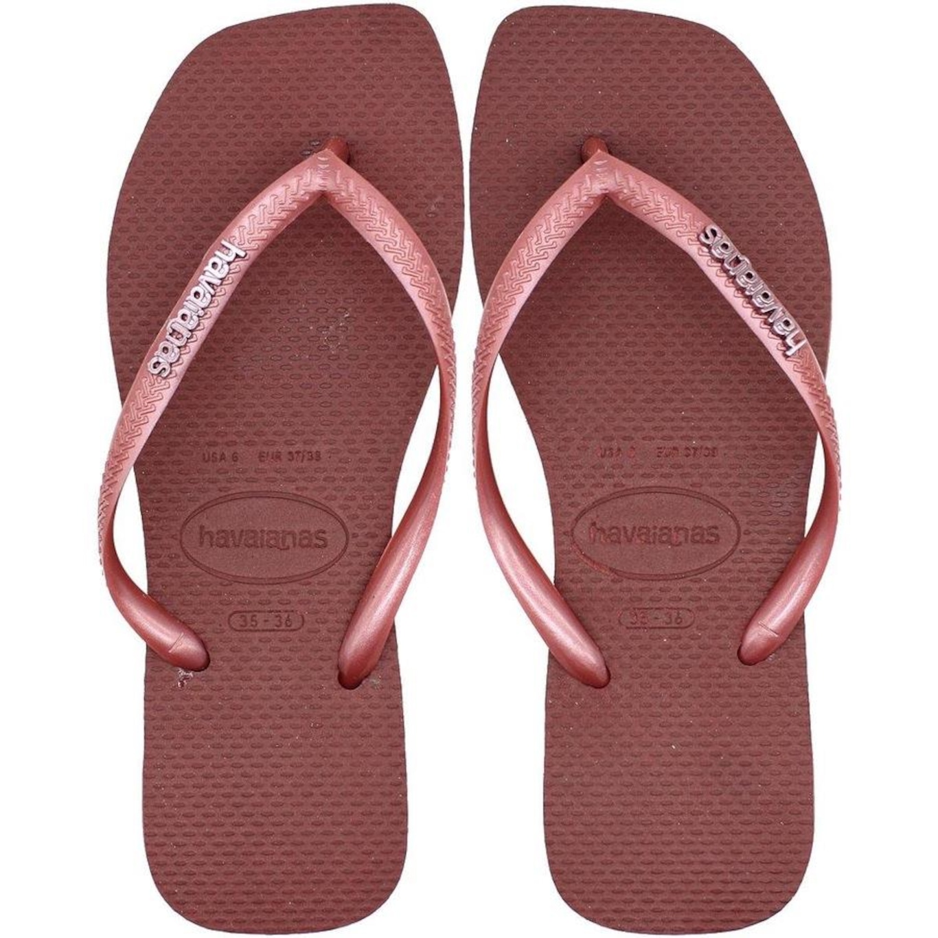 Chinelo Havaianas Slim Square Logo Metallic - Feminino - Foto 1