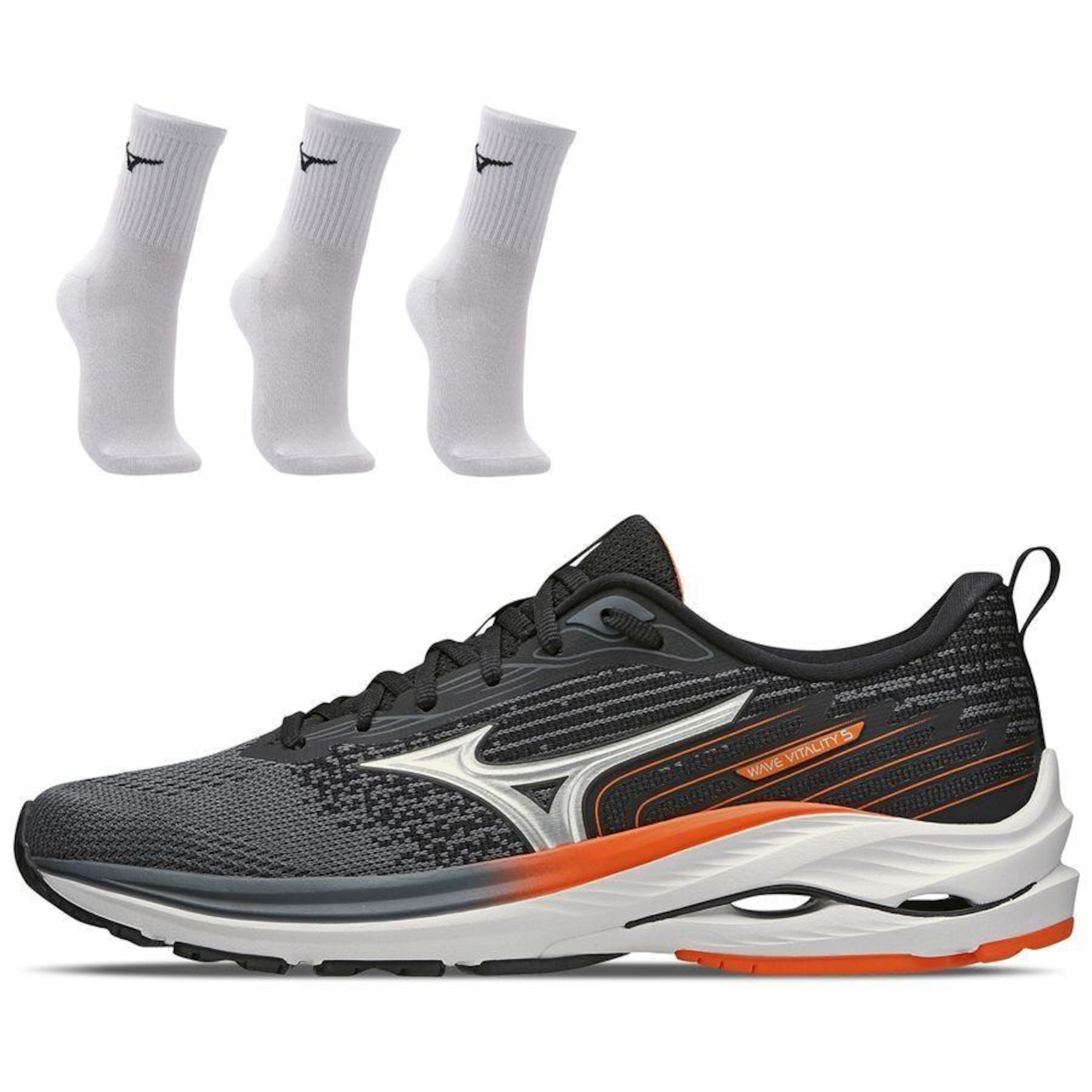 Tênis Mizuno Wave Vitality 5 + 3 Pares de Meia Cano Médio - Unissex - Foto 1