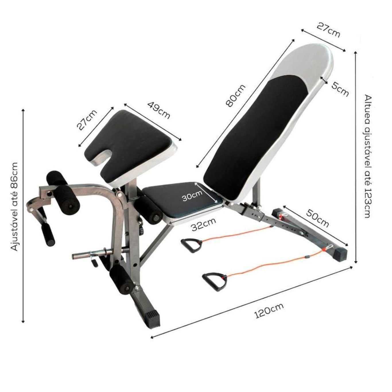 Banco de Supino Yangfit Regulável Cadeira Extensora e Scott - Foto 2