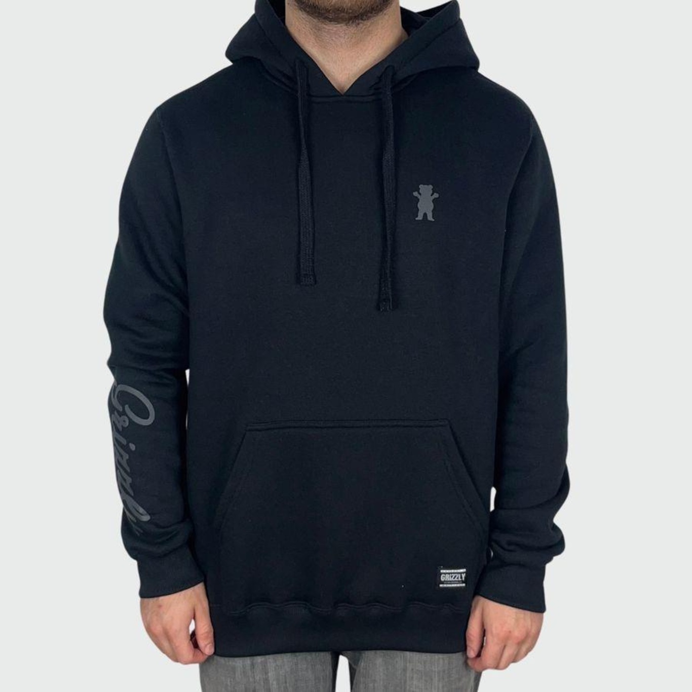 Blusão Grizzly Og Mini Bear Script Hoodie - Masculino - Foto 1