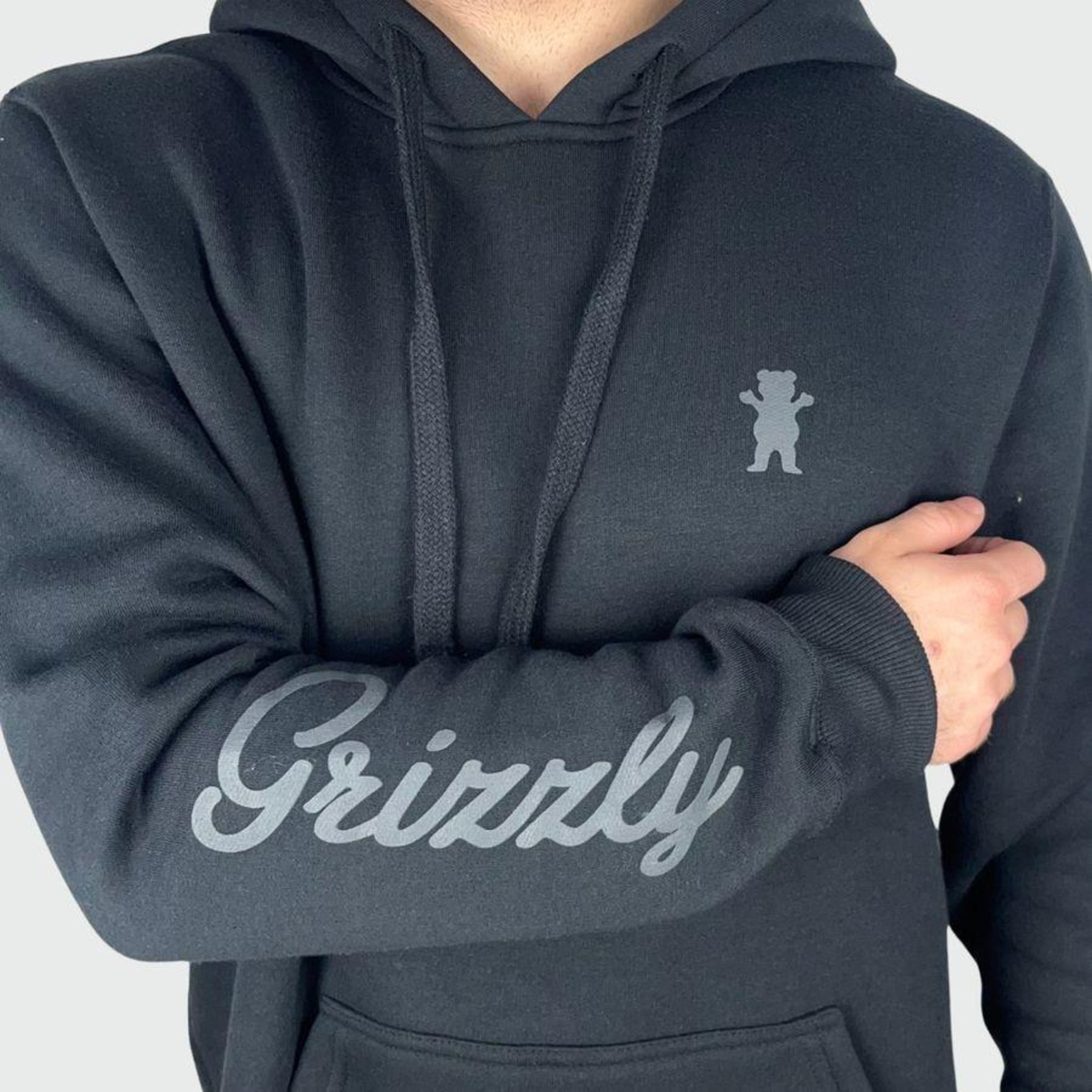 Blusão Grizzly Og Mini Bear Script Hoodie - Masculino - Foto 2