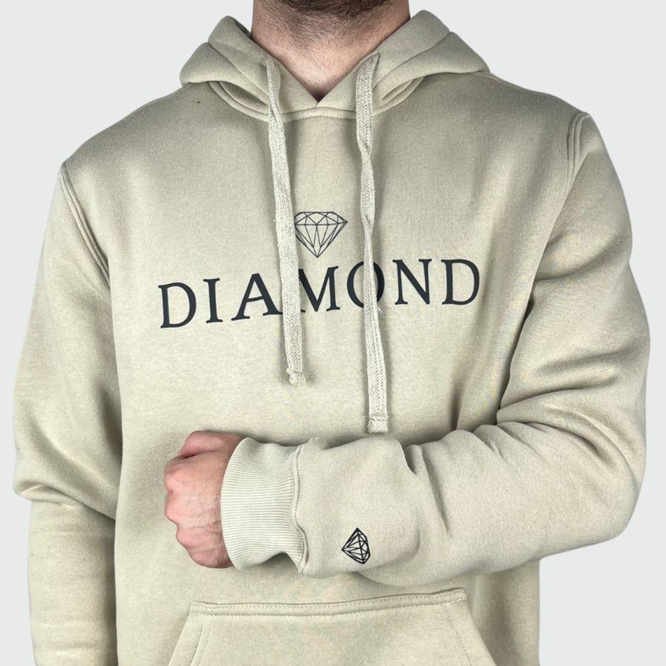 Blusão Diamond Classic Hoodie Sand - Masculino - Foto 2