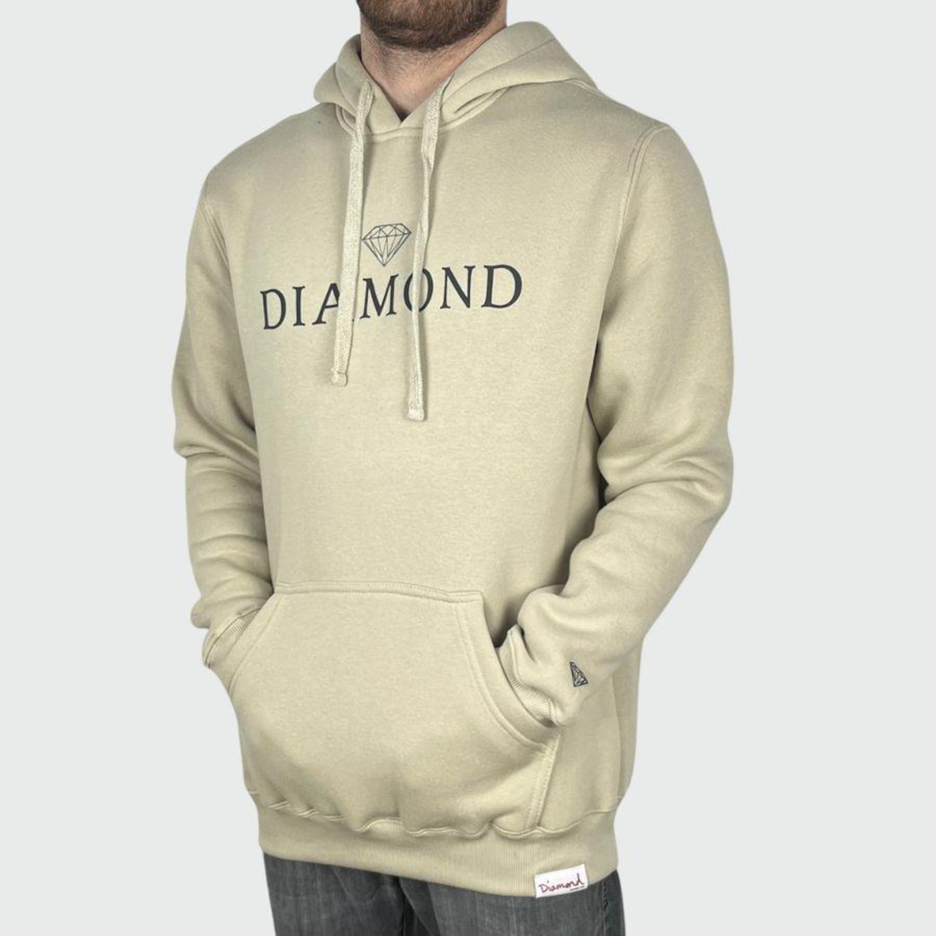 Blusão Diamond Classic Hoodie Sand - Masculino - Foto 3