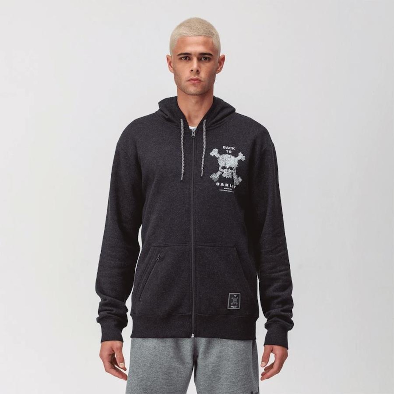 Jaqueta de Moletom Oakley Back To Skull Hoodie - Masculina - Foto 1