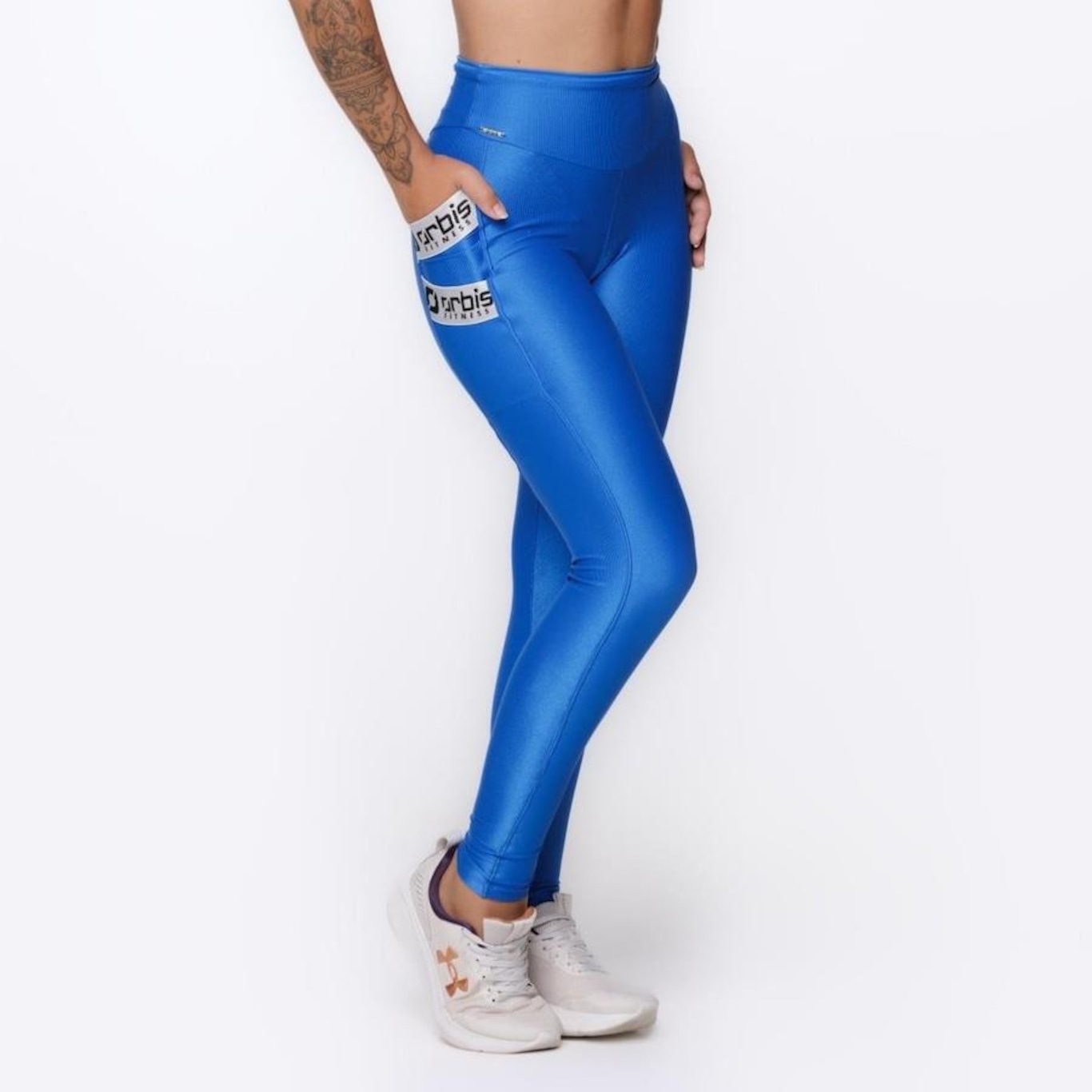 Calça Legging Orbis Fitness Cós Alto Bolso Lateral Recortes - Feminina - Foto 3