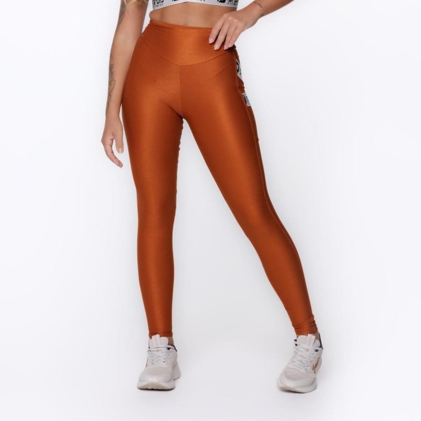 Calça Legging Orbis Fitness Cós Alto Bolso Lateral Recortes - Feminina - Foto 3