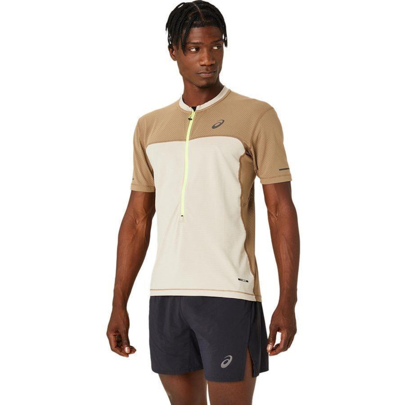 Camiseta Asics Fujitrail Zíper - Masculina - Foto 1