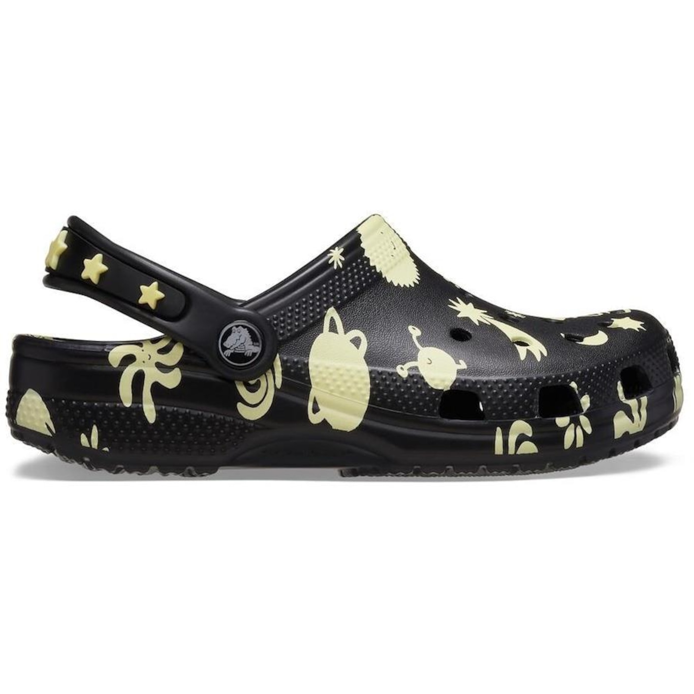 Sandália Crocs Classic Glow Space Clog T Black - Infantil - Foto 1