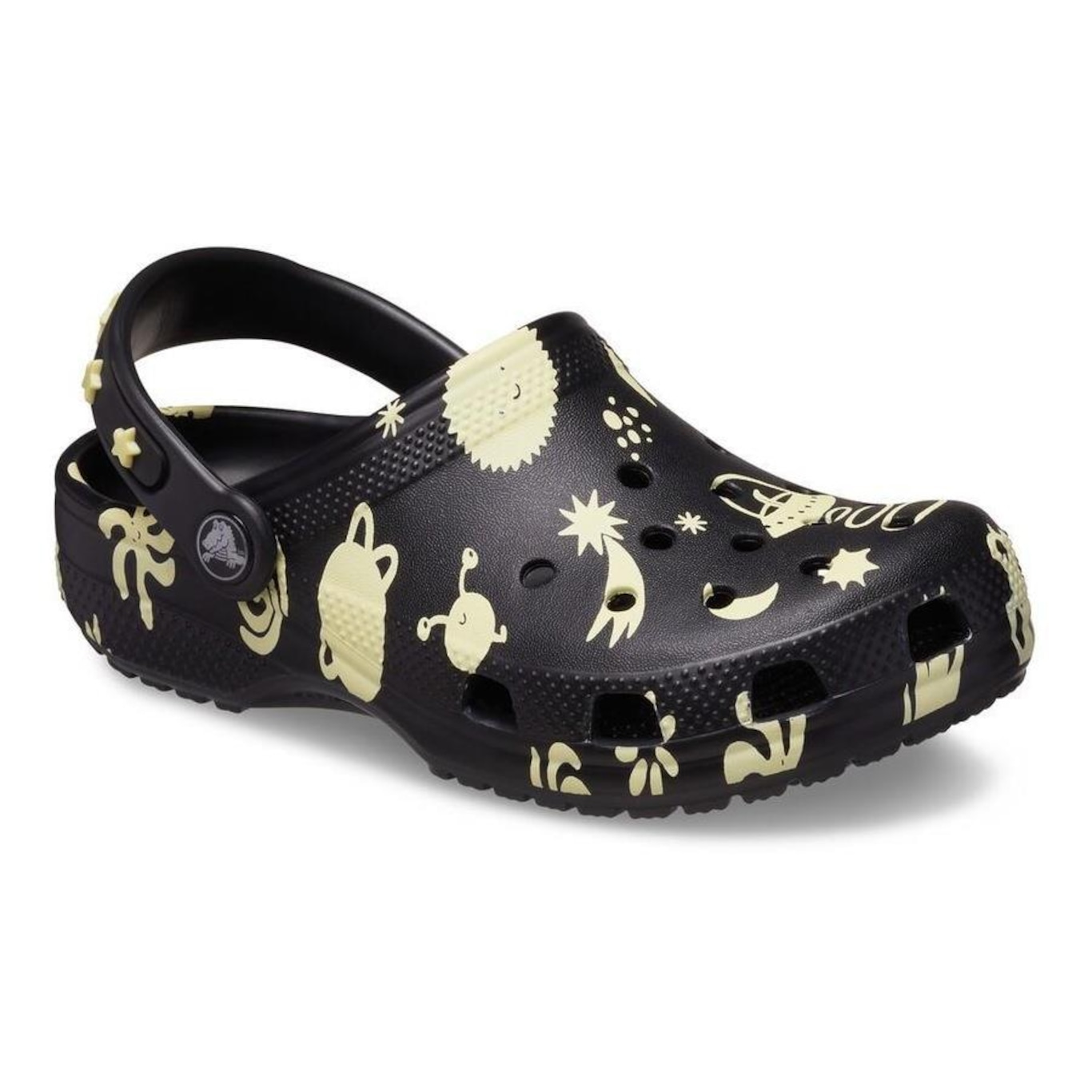 Sandália Crocs Classic Glow Space Clog T Black - Infantil - Foto 2