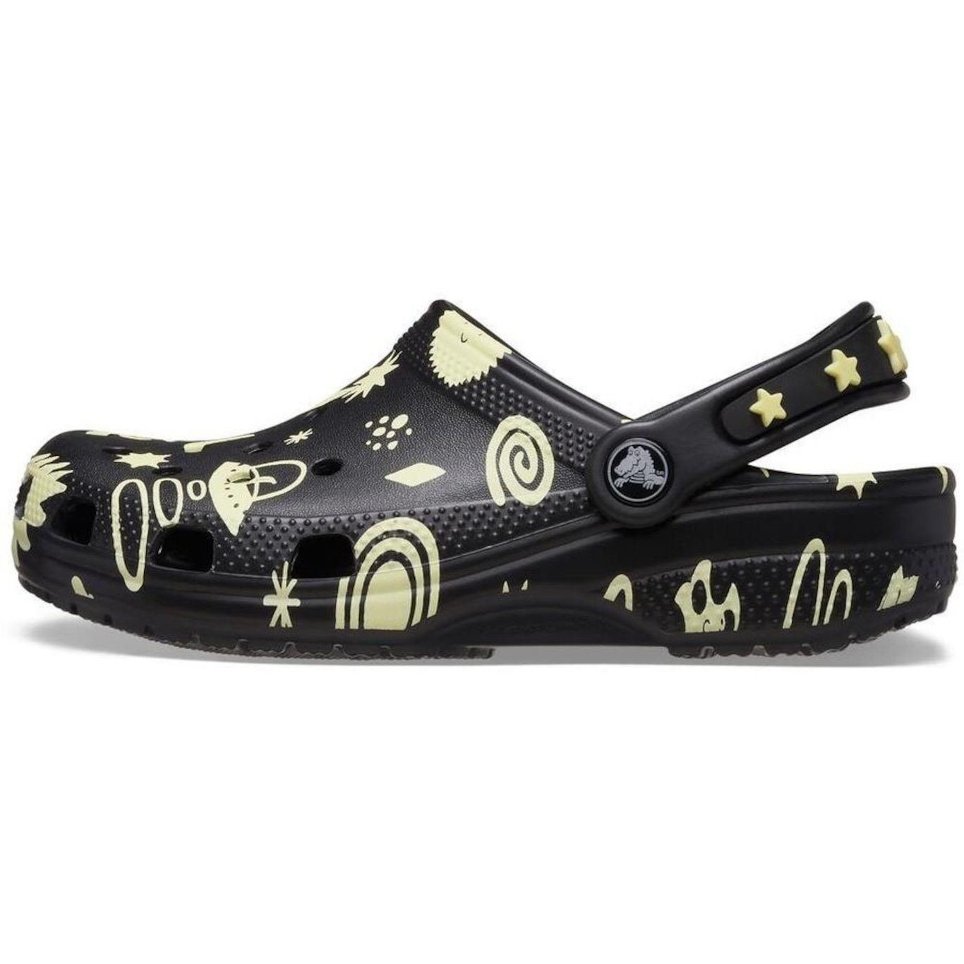 Sandália Crocs Classic Glow Space Clog T Black - Infantil - Foto 3