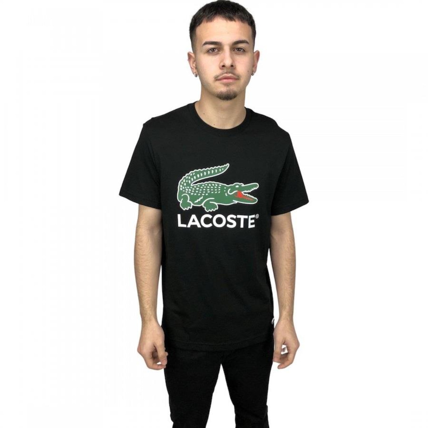 Camiseta Lacoste 3D Big Croc Placard - Masculina - Foto 1