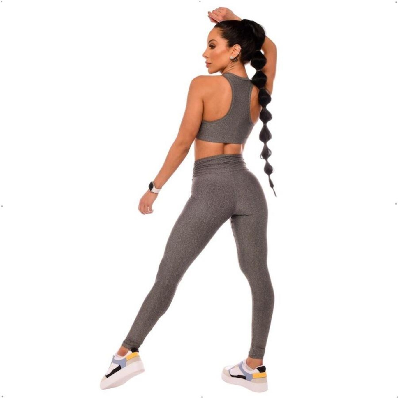 Kit Calças Leggings Vibs Fitwear Cós Franzido com 2 Peças - Feminina - Foto 5