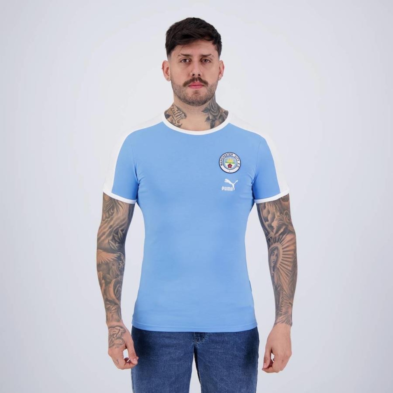 Camisa Manchester City Puma Ftbl Heritage - Masculina - Foto 1