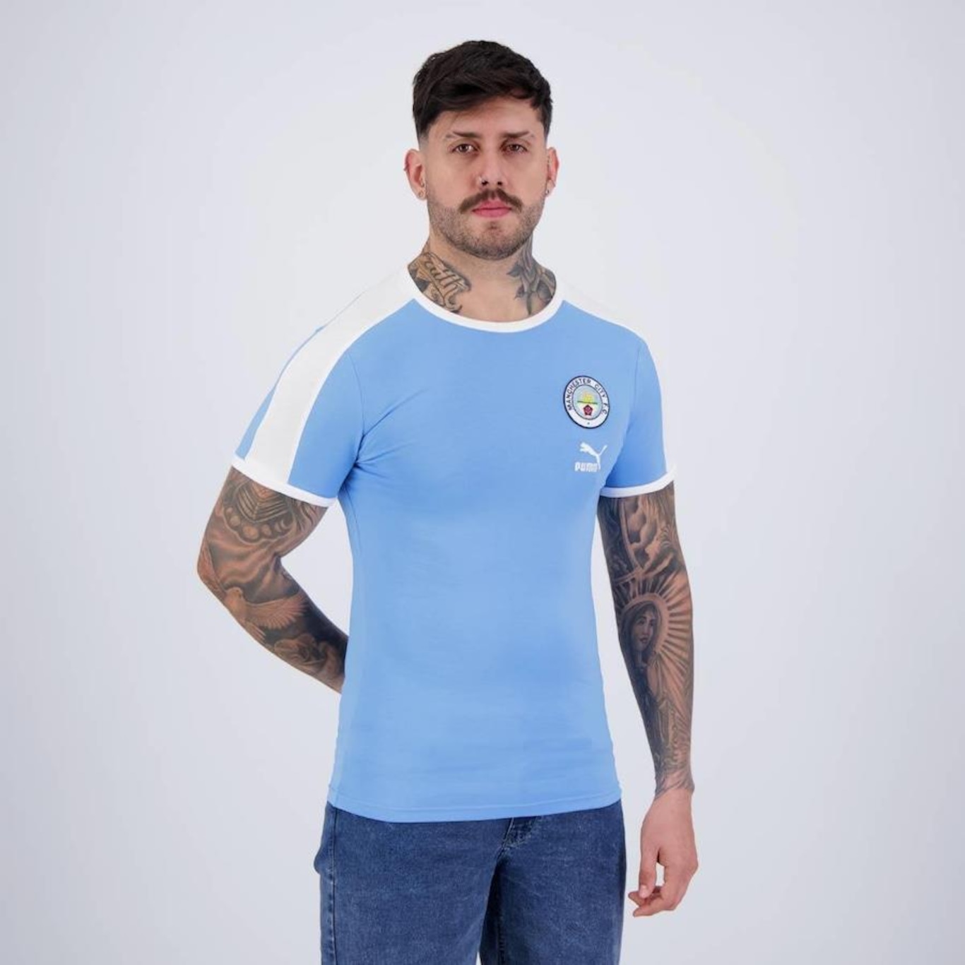 Camisa Manchester City Puma Ftbl Heritage - Masculina - Foto 2