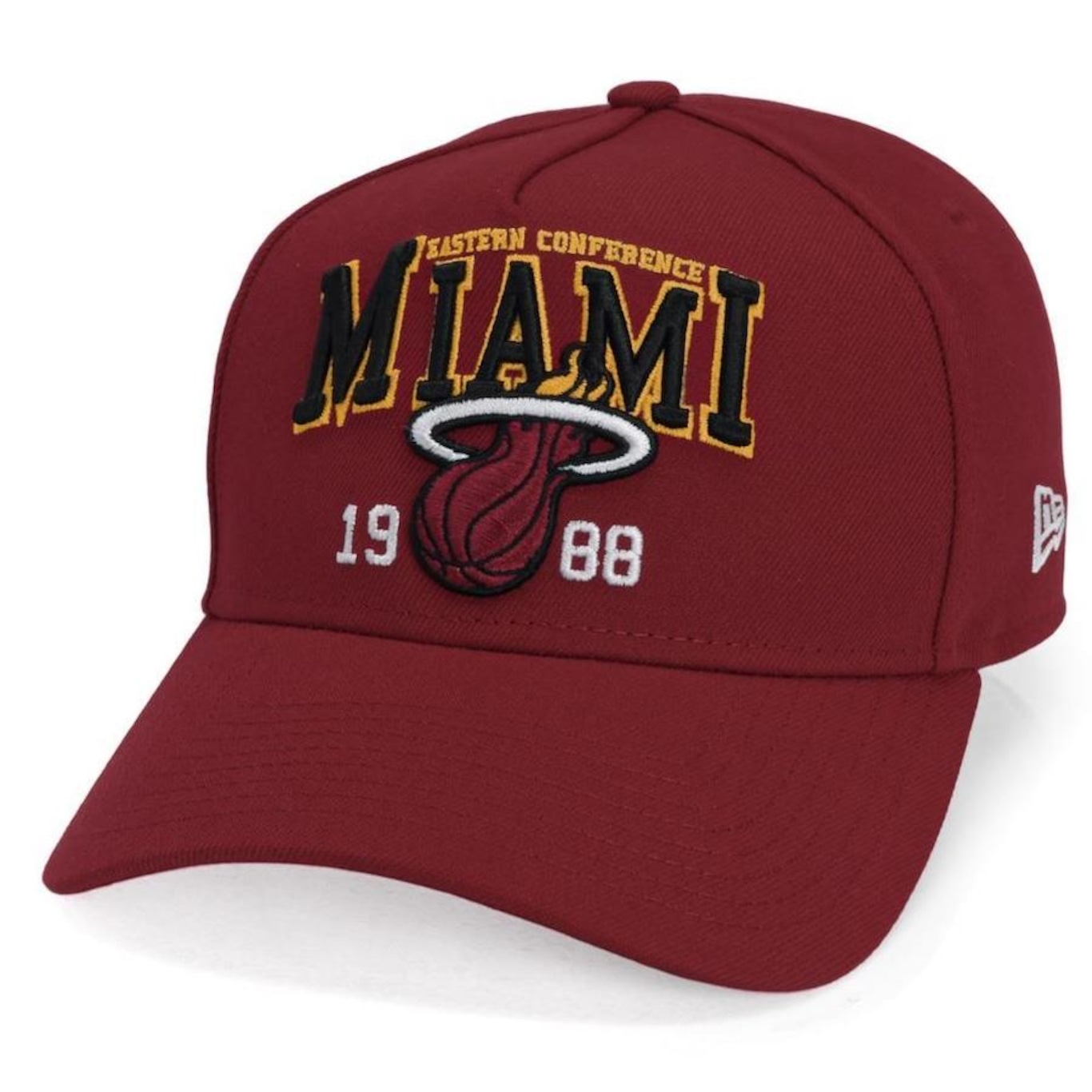 Boné Aba Curva New Era 9Forty A-Frame Nba Sport Miami Heat - Snapback - Adulto - Foto 1