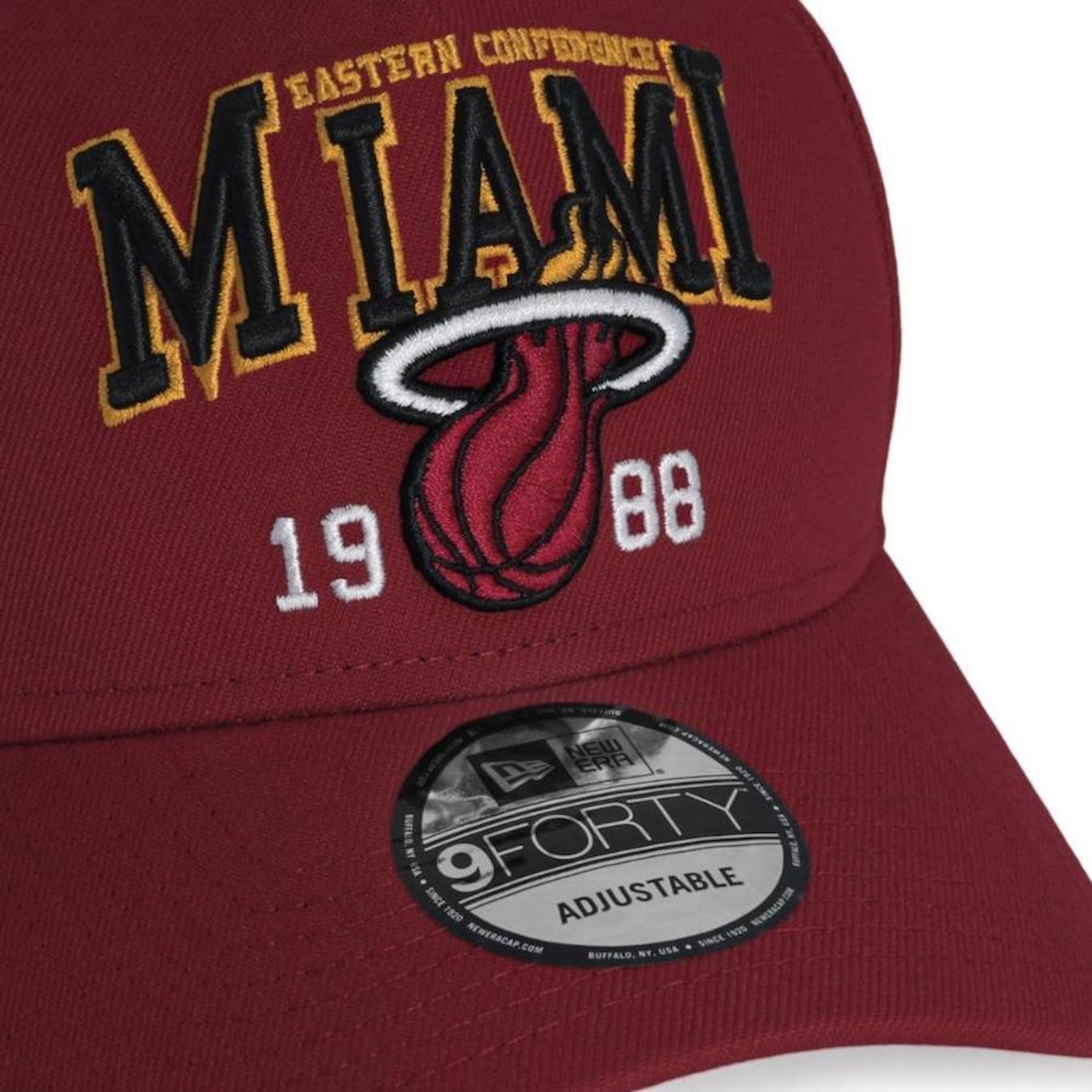 Boné Aba Curva New Era 9Forty A-Frame Nba Sport Miami Heat - Snapback - Adulto - Foto 3