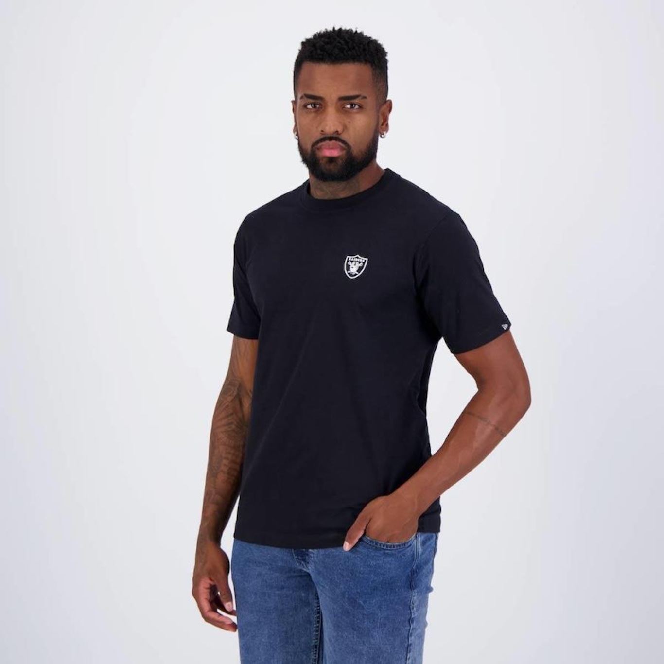 Camiseta New Era Nfl Las Vegas Raiders Basic - Masculina - Foto 3