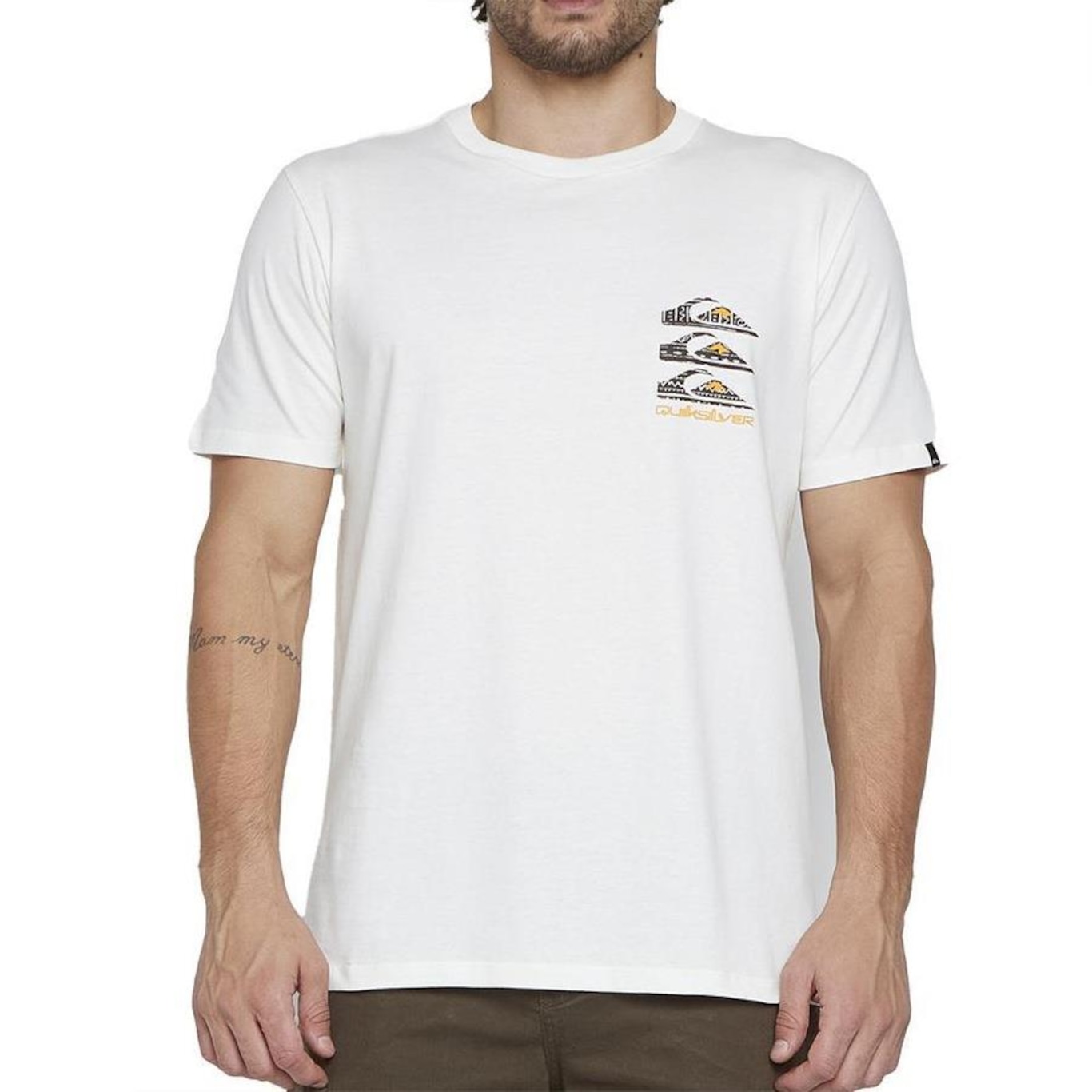 Camiseta Quiksilver Vertical Logos - Masculina - Foto 1