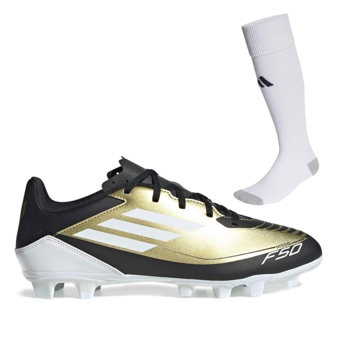 Chuteira de Campo adidas F50 Club Messi + Meião adidas Milano 23 - Adulto - Foto 1