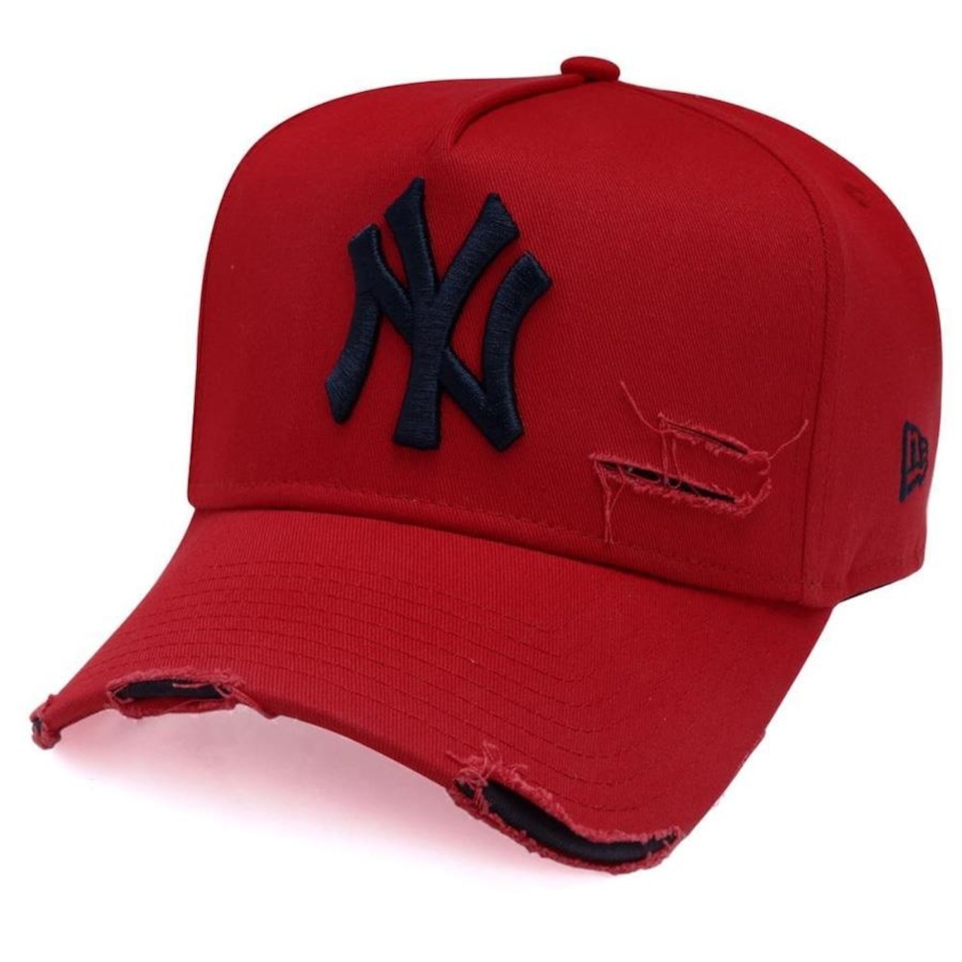 Boné Aba Curva New Era 9Forty A-Frame Strapback St Destroyed New York Yankees - strapback - Adulto - Foto 1