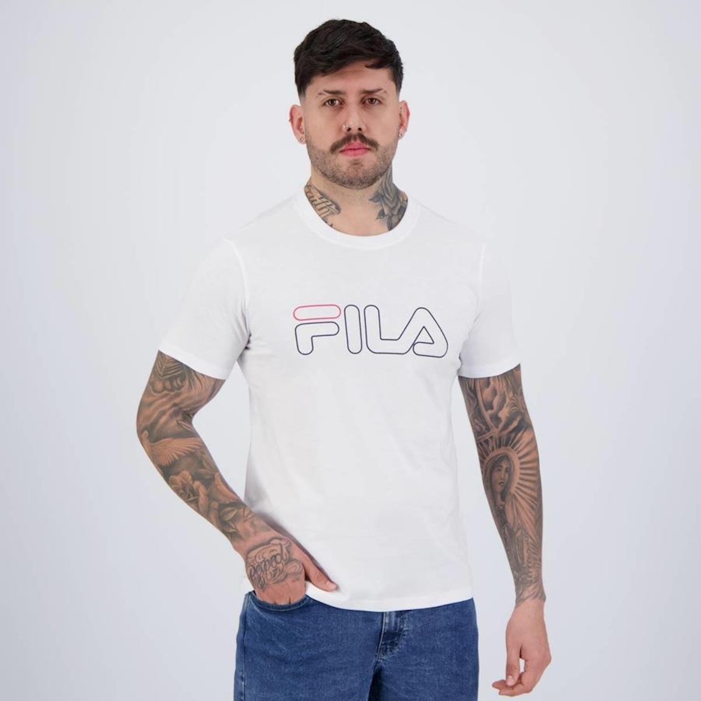 Camiseta Fila Letter Outline - Masculina - Foto 2