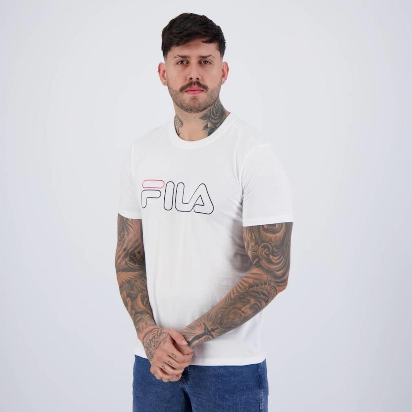 Camiseta Fila Letter Outline - Masculina - Foto 3